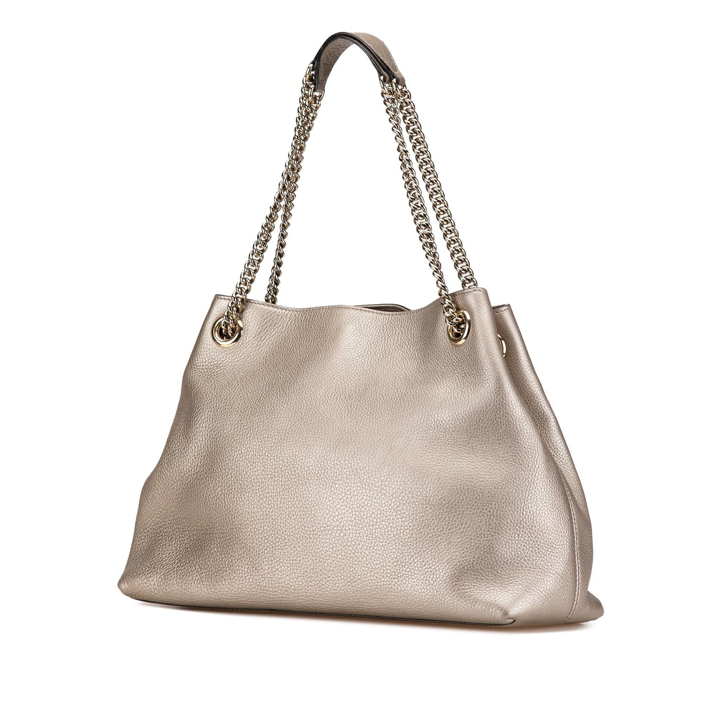 Gucci Soho Chain Leather Calf Silver Medium Tote Bag