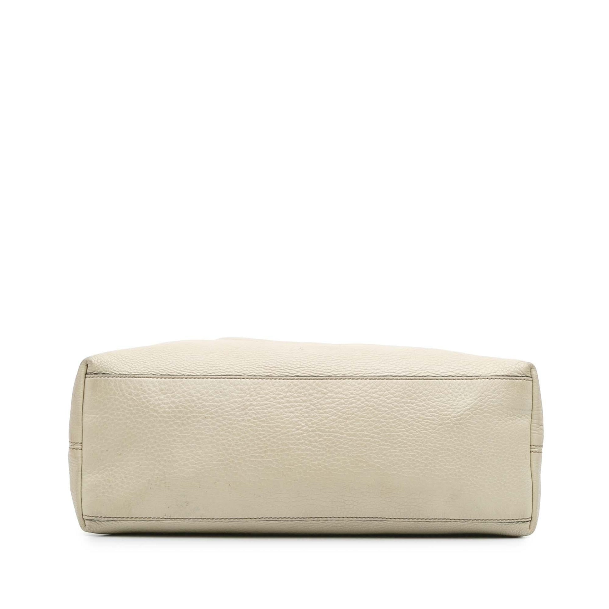 Gucci Soho Chain Leather Calf White Medium Shoulder Bag Tote 8