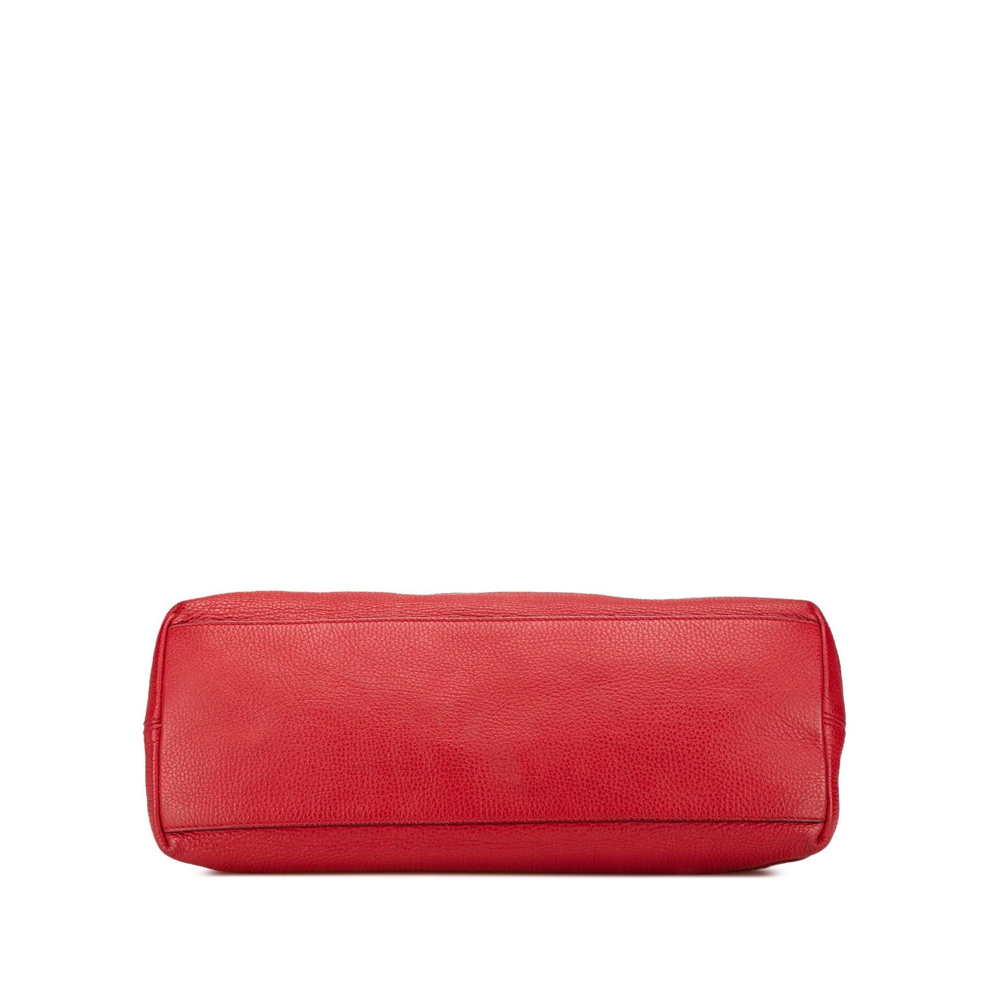 Gucci Soho Chain Leather Calf Red Medium Tote Bag Tote 10