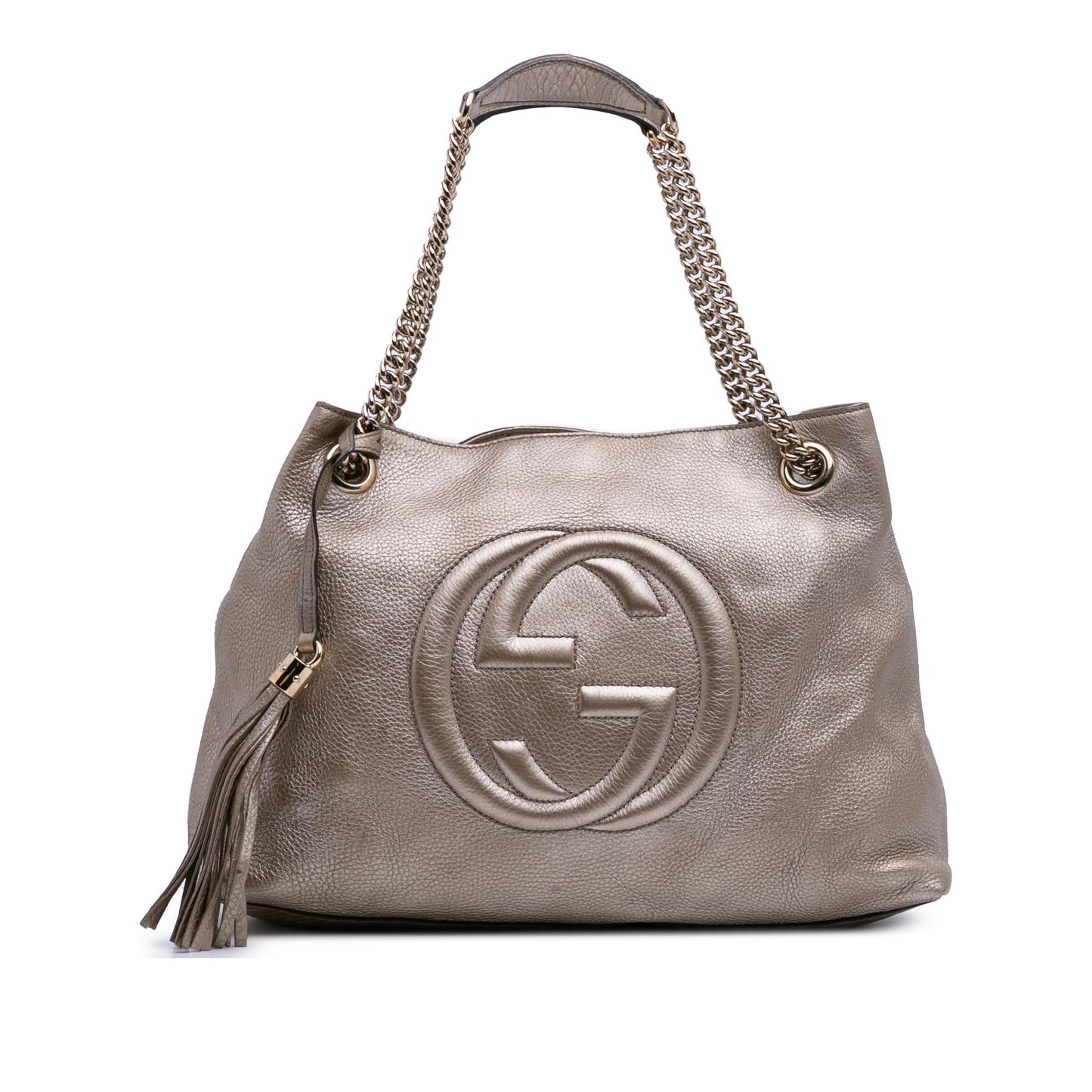 Gucci Soho Chain Leather Calf Gold Medium Tote Bag