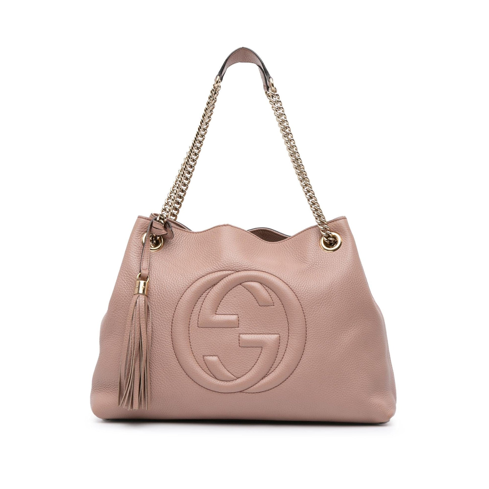 Gucci Soho Chain Leather Calf Brown Medium Tote Bag Tote 15