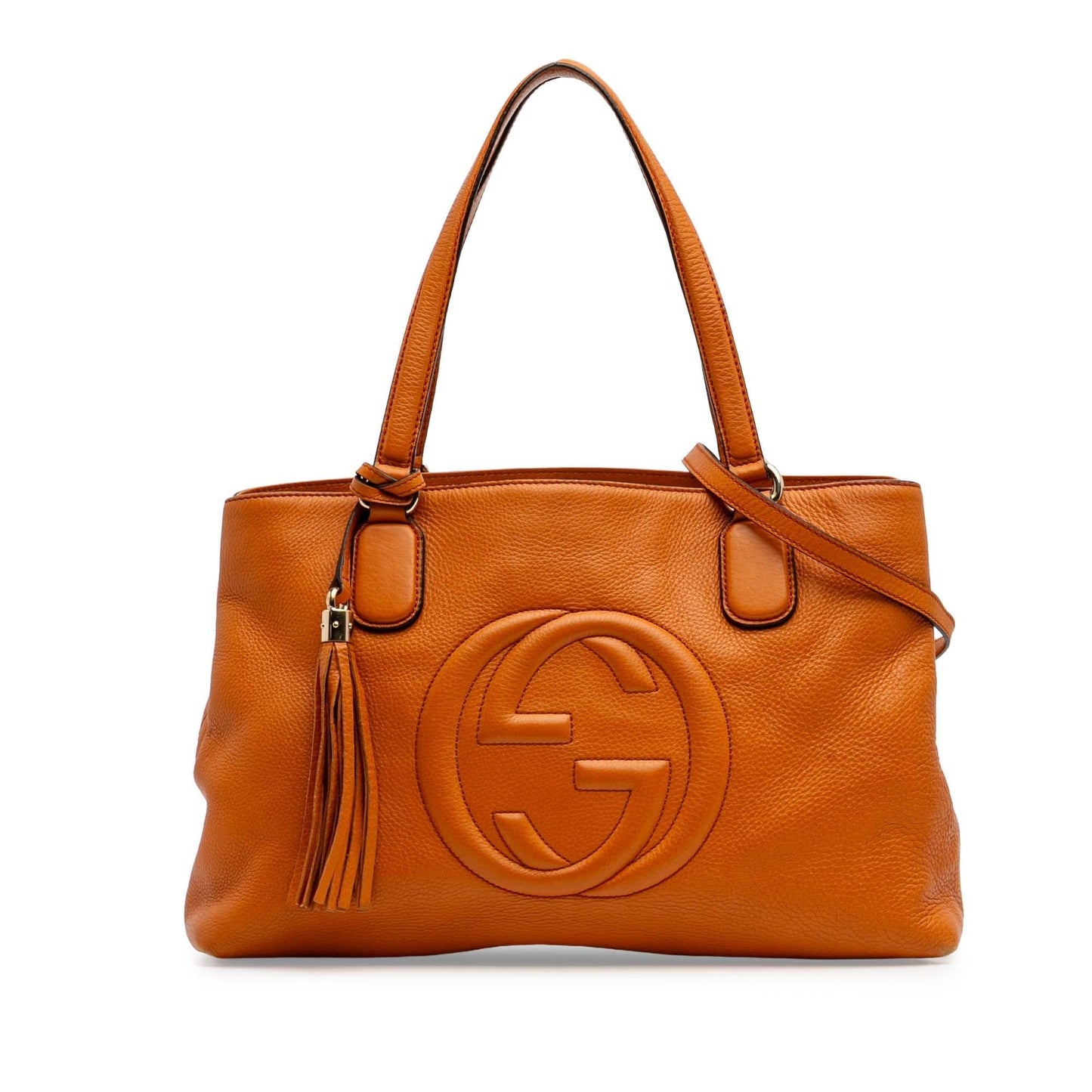 Gucci Soho Working Leather Calf Orange Medium Satchel Bag