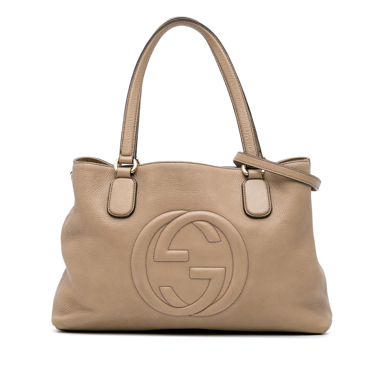 Gucci Soho Working Leather Calf Brown Medium Tote Bag Tote 1