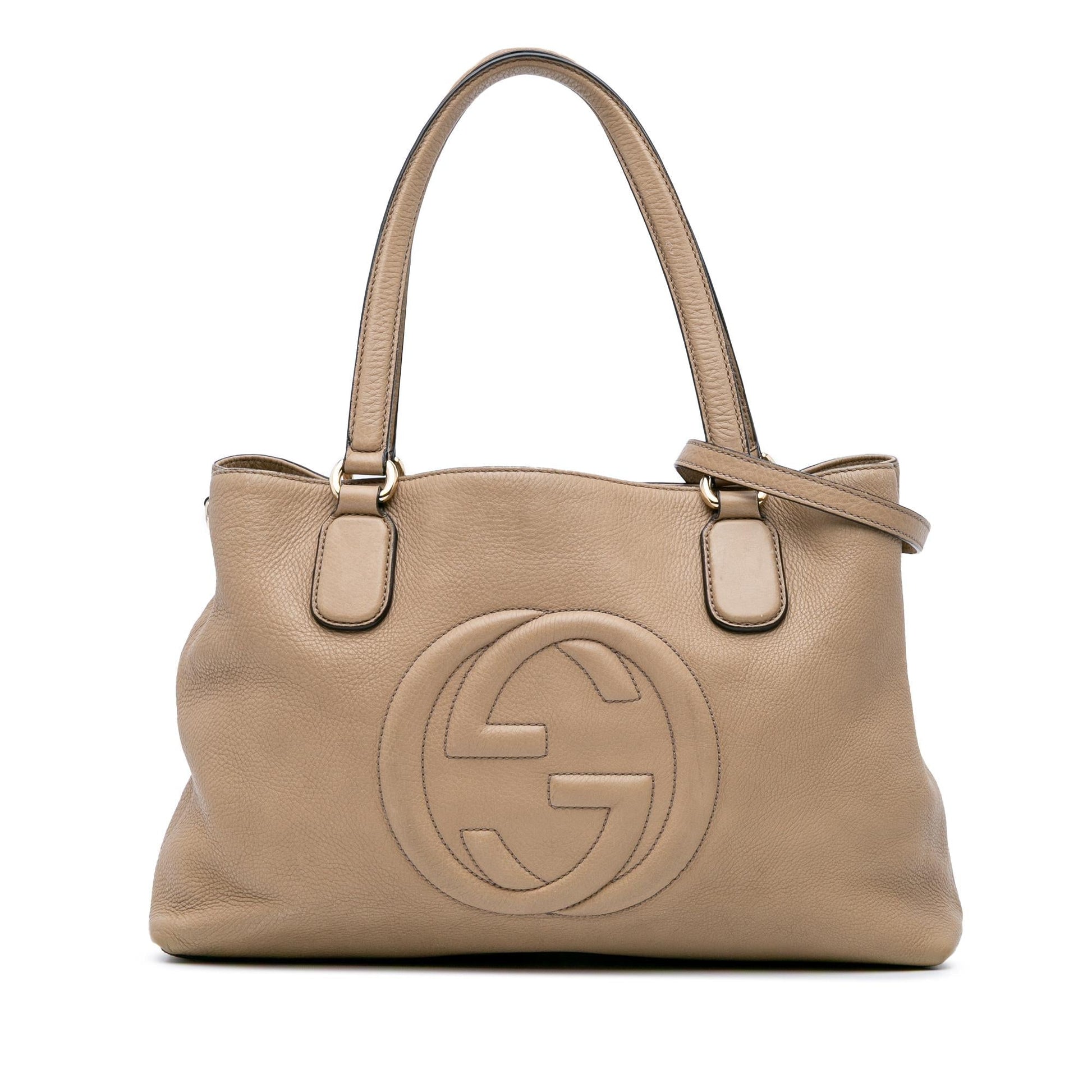 Gucci Soho Working Leather Calf Brown Medium Tote Bag Tote 1
