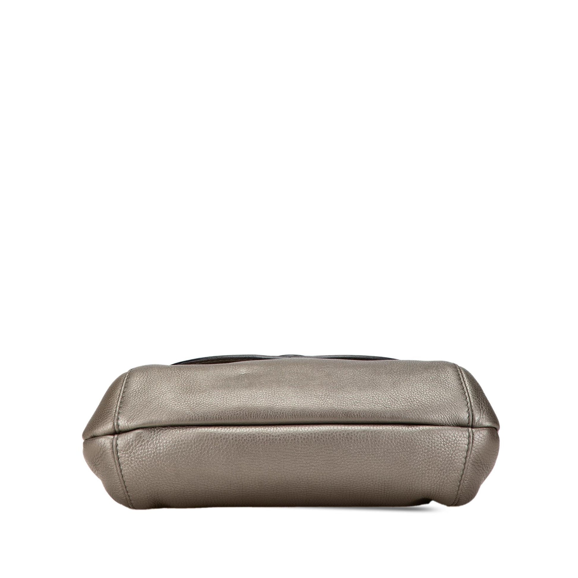 Gucci Techno Horsebit Flap Leather Calf Grey Medium Shoulder Bag