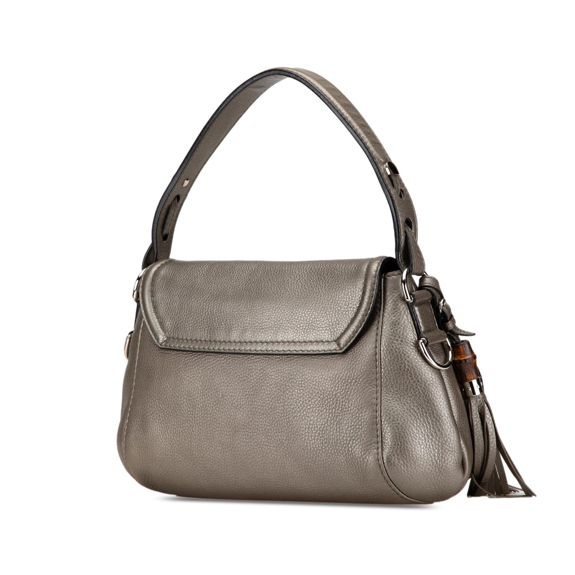 Gucci Techno Horsebit Flap Leather Calf Grey Medium Shoulder Bag Bag 1