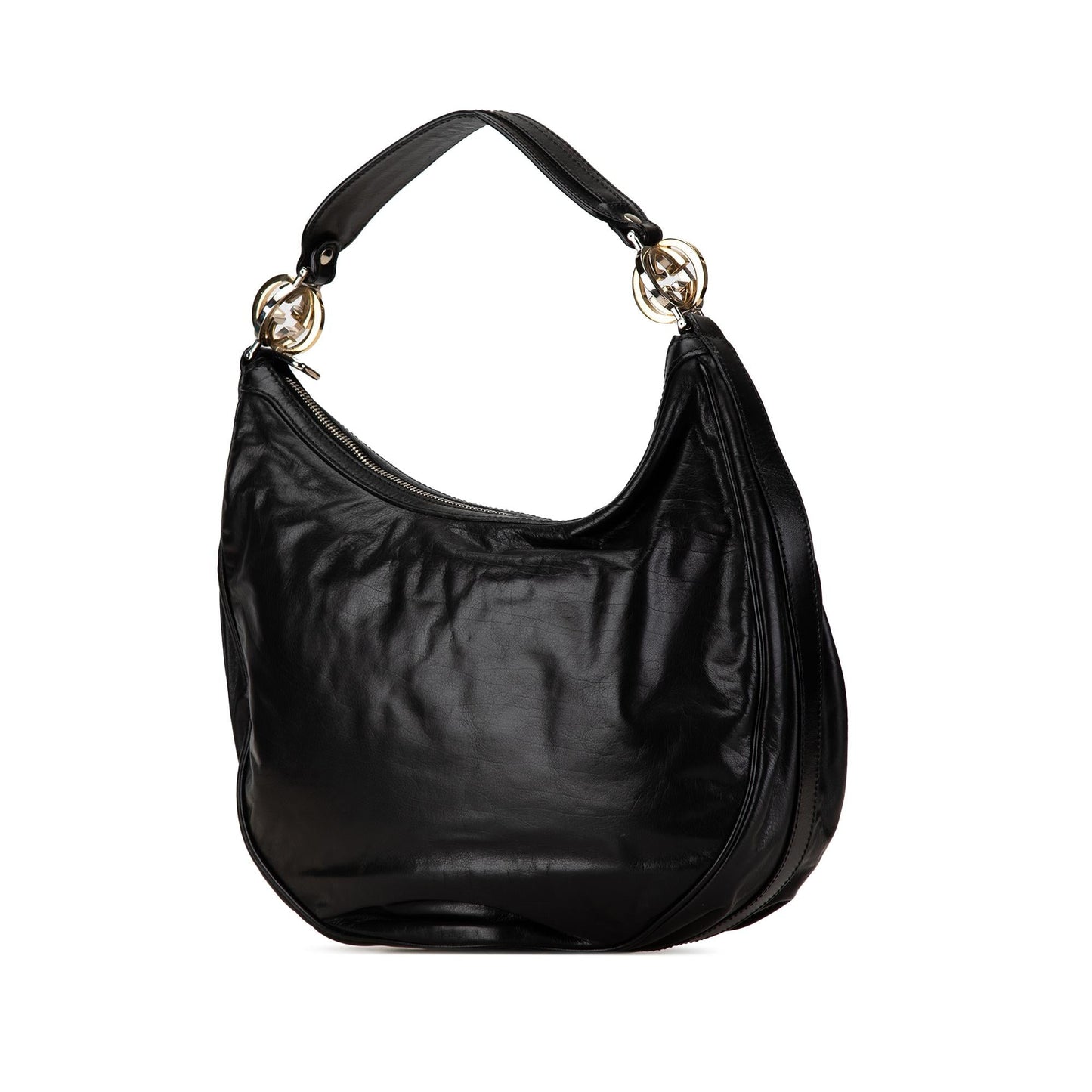 Gucci Twins Leather Calf Black Medium Shoulder Bag