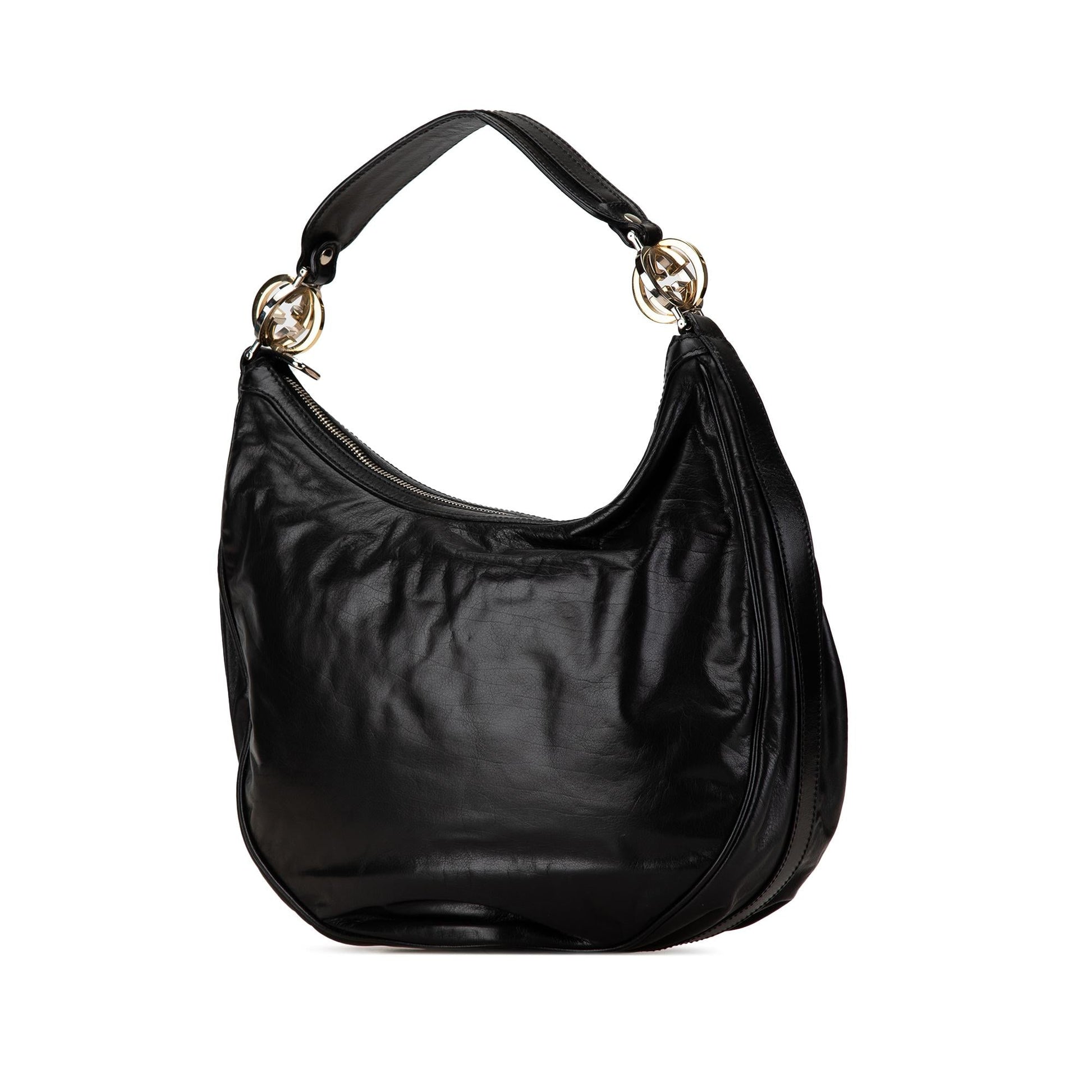 Gucci Twins Leather Calf Black Medium Shoulder Bag