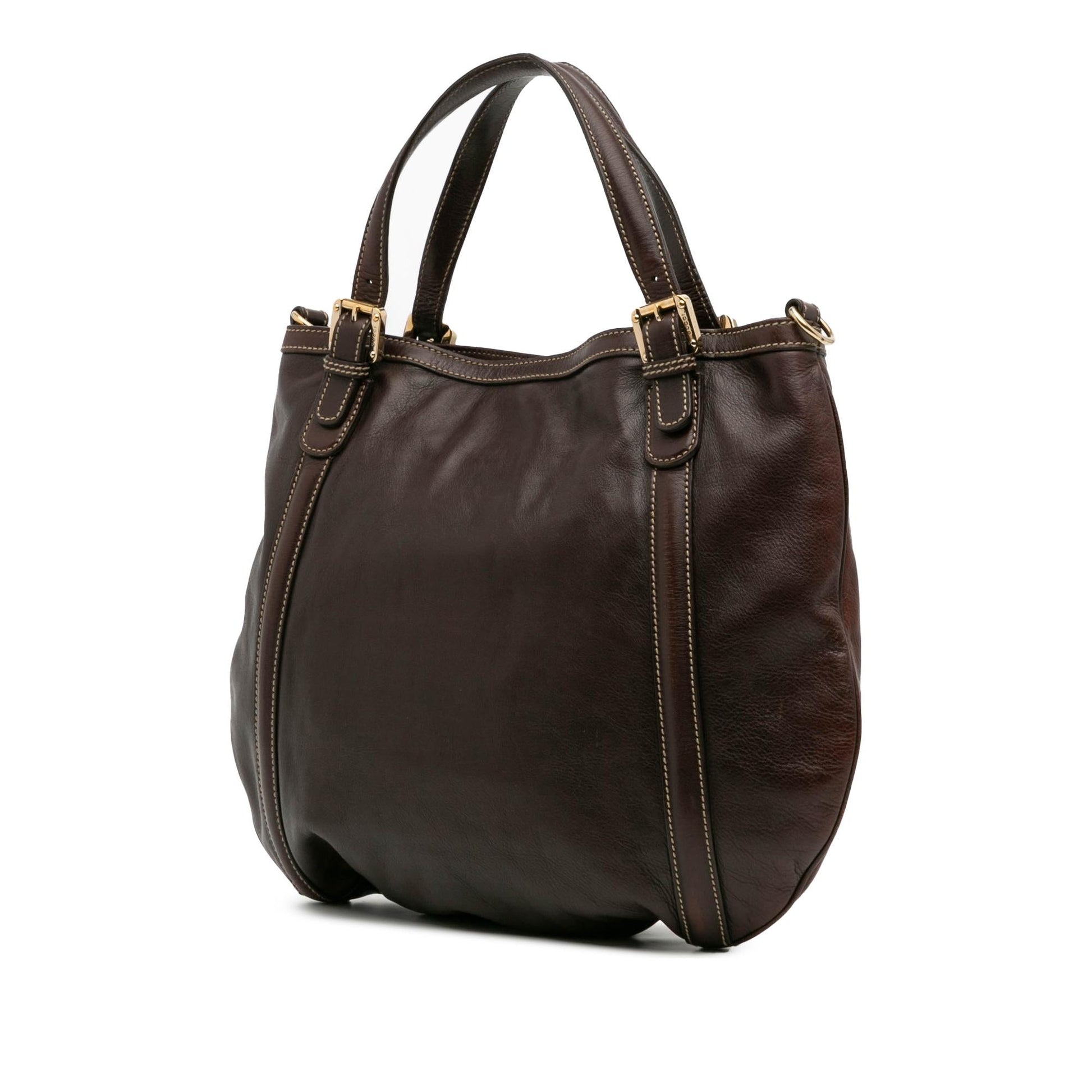 Gucci Web Britt Leather Medium Travel Bag