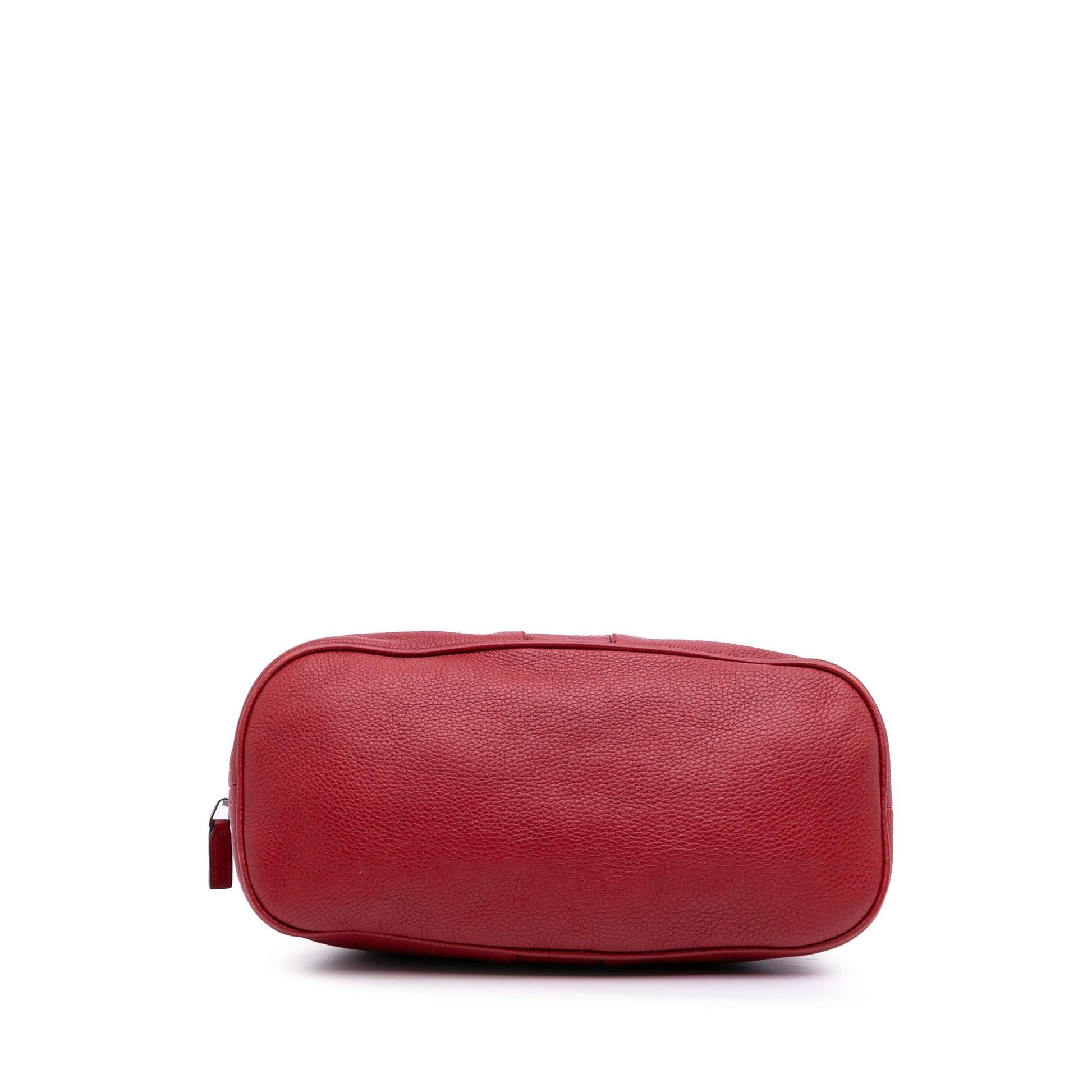 Gucci Web Dome Leather Calf Red Medium Satchel Bag