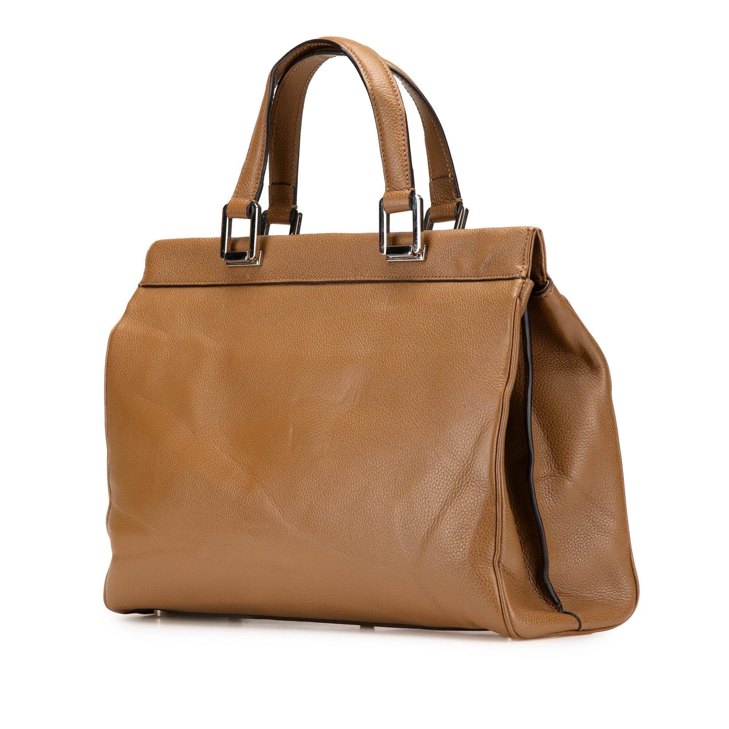 Gucci Zumi Top Handle Leather Calf Brown Medium Satchel Bag Handle Bag