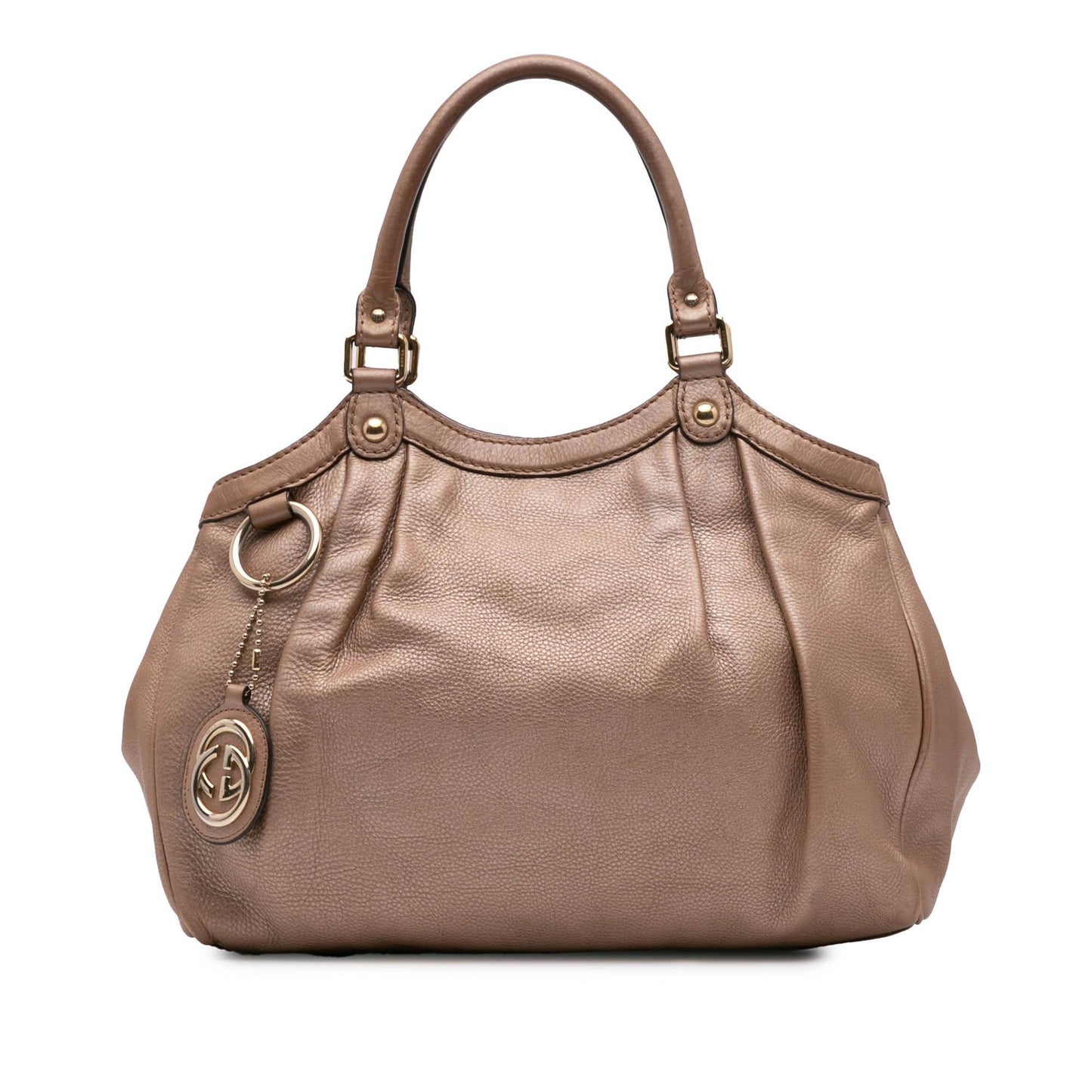 Gucci Metallic Sukey Calf Calfskin Brown Medium Tote Bag