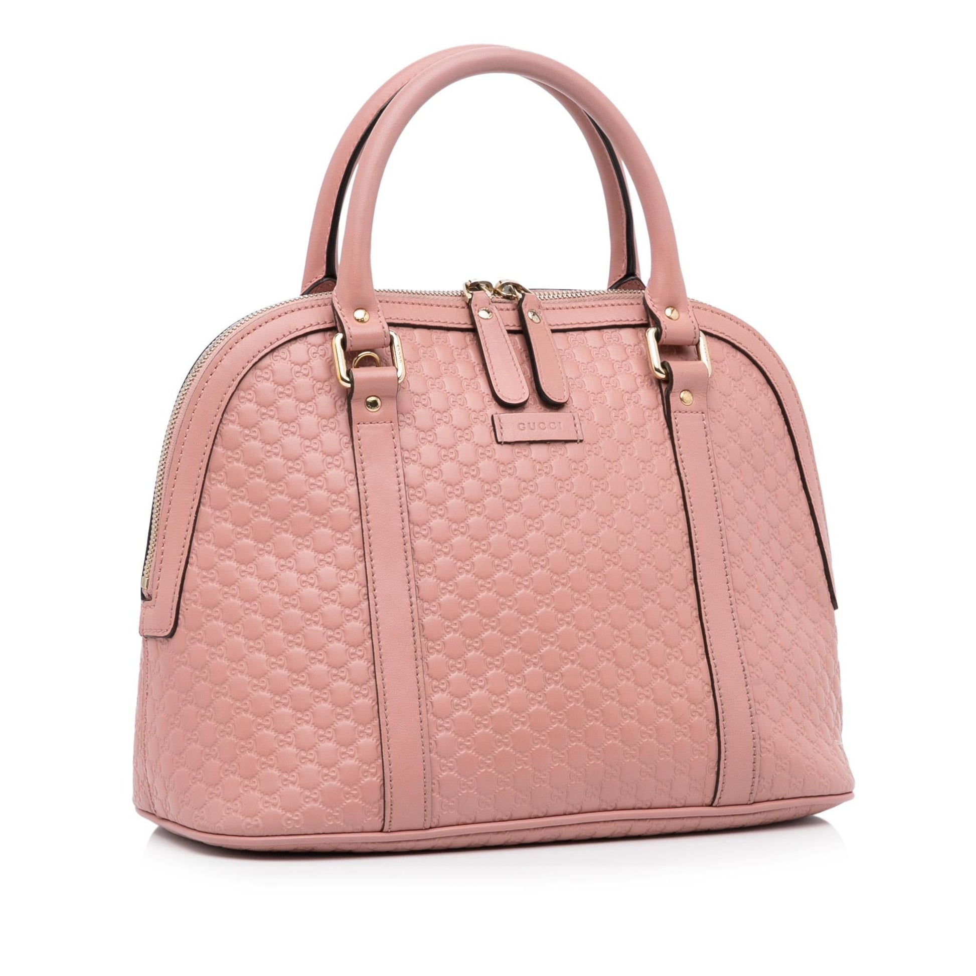 Gucci Microguccissima Dome SHG-fW98tW Calf Pink Medium Satchel Bag