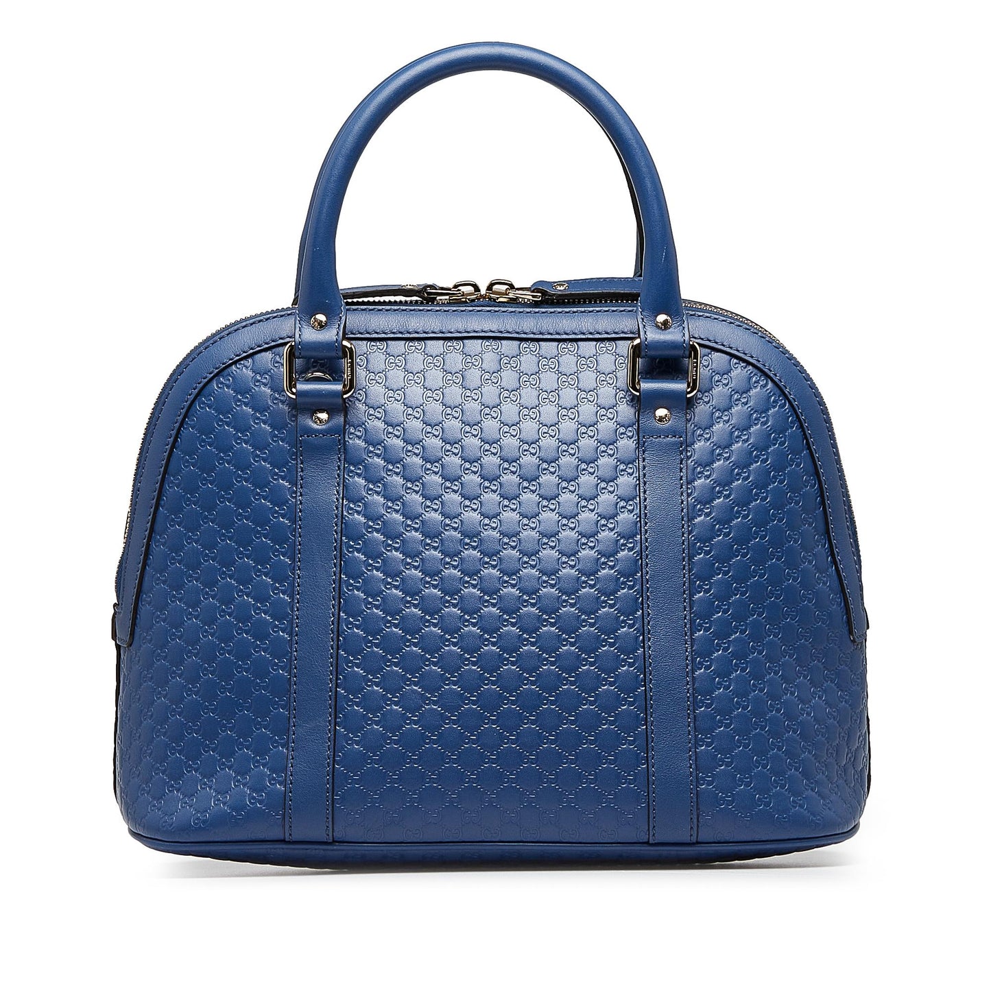 Gucci Microguccissima Dome SHG-Oc8bW8 Calf Blue Medium Satchel Bag