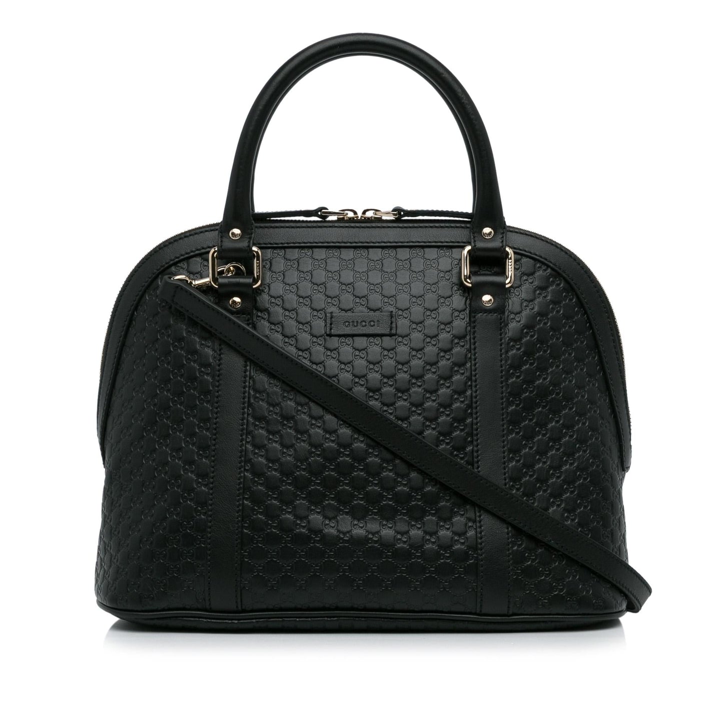 Gucci Microguccissima Dome SHG-vT2xcQ Calf Black Medium Satchel Bag