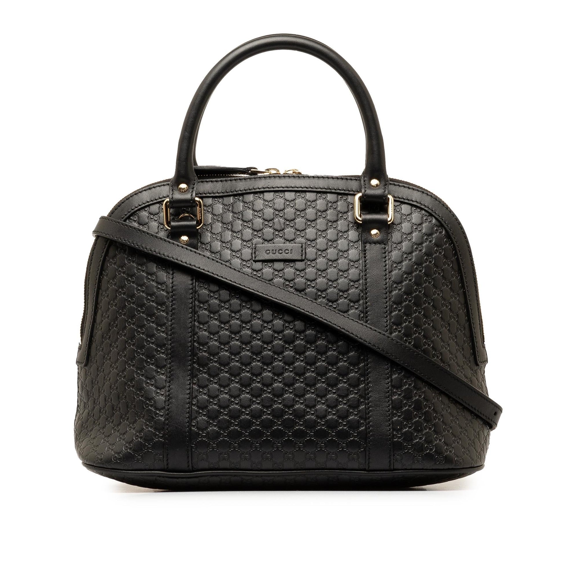 Gucci Microguccissima Dome SHG-wK7o9Q Calf Black Medium Satchel Bag