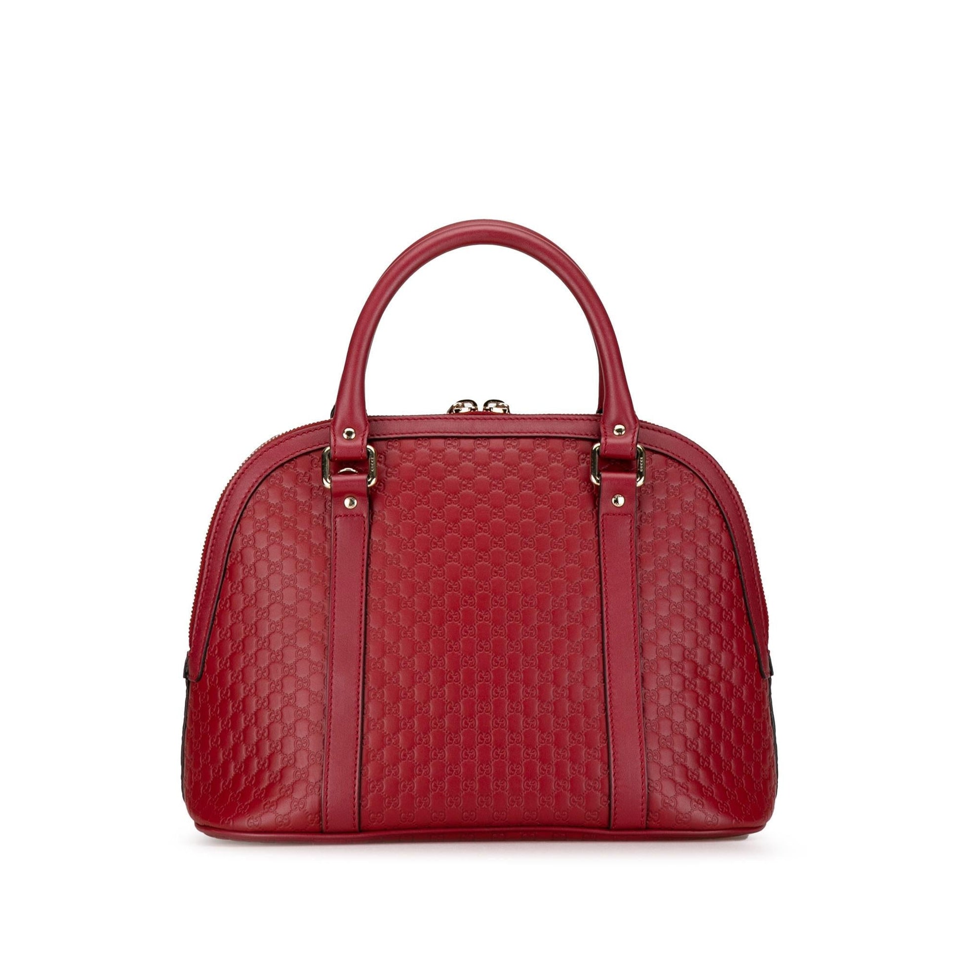 Gucci Microguccissima Dome SHG-hirV8A Calf Red Medium Satchel Bag