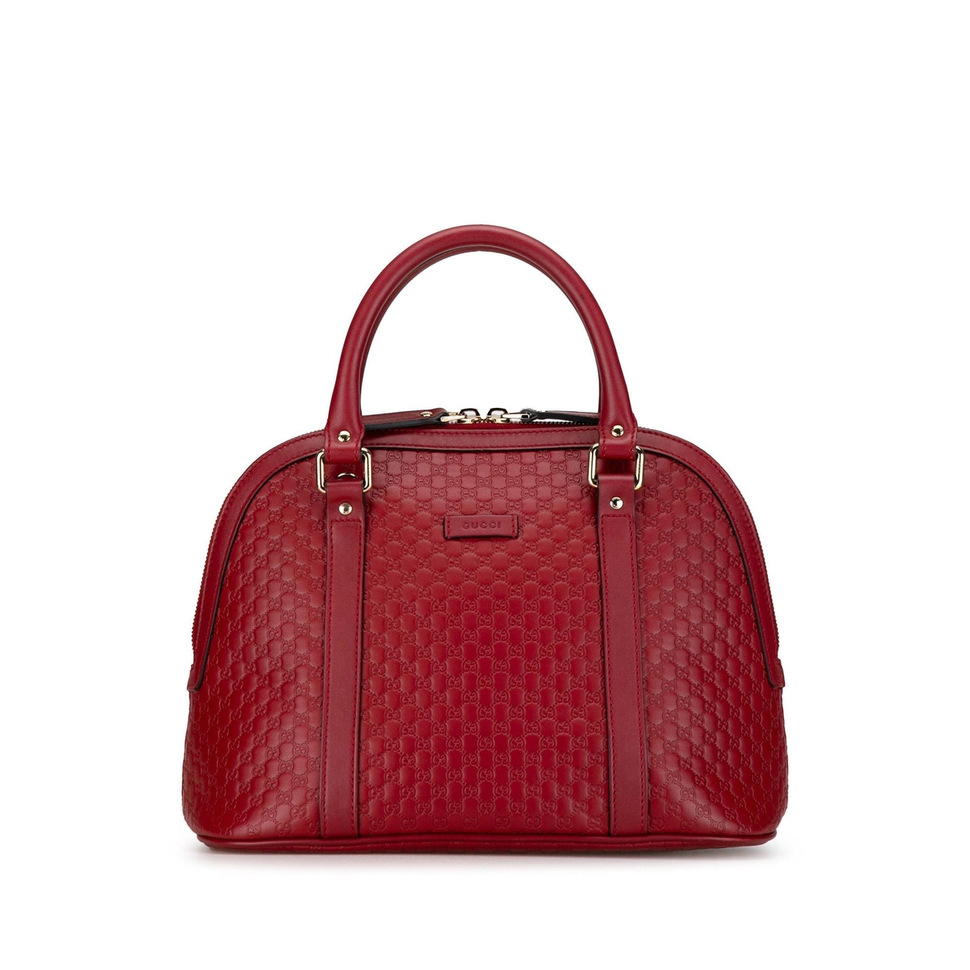 Gucci Microguccissima Dome SHG-hirV8A Calf Red Medium Satchel Bag
