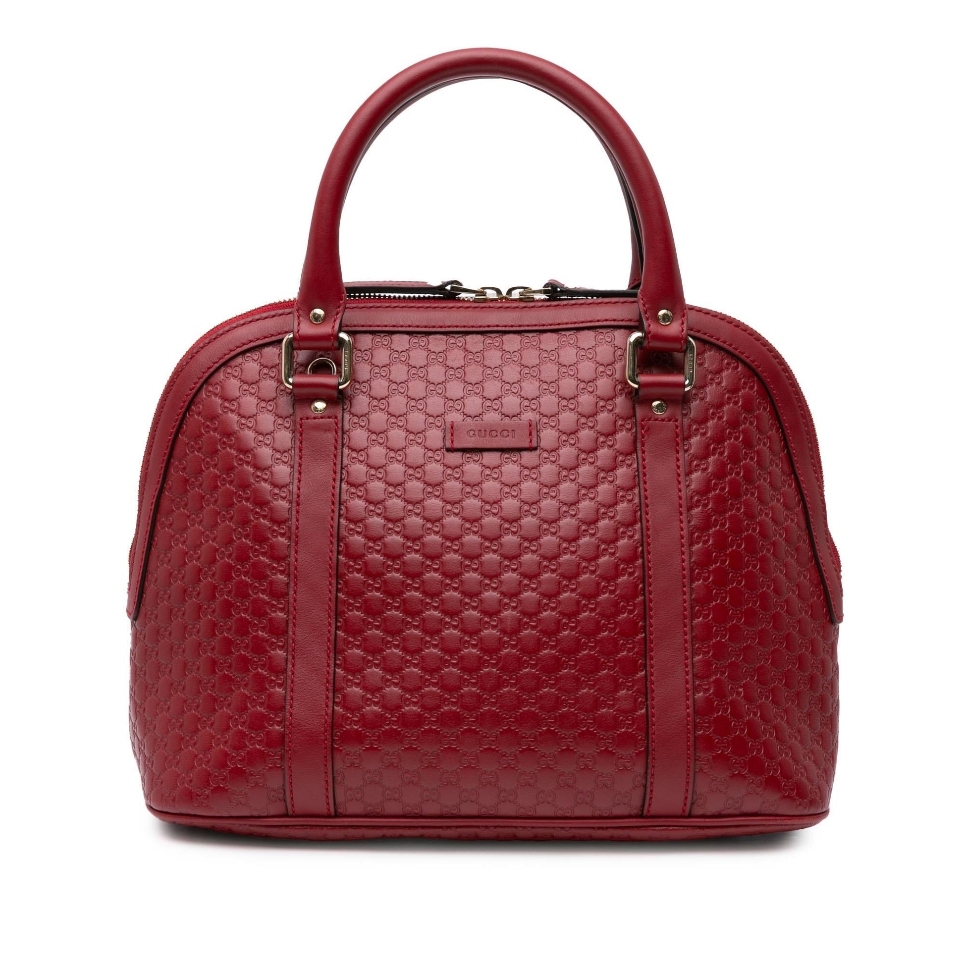 Gucci Microguccissima Dome Calf Red Medium Satchel Bag Dome Satchel