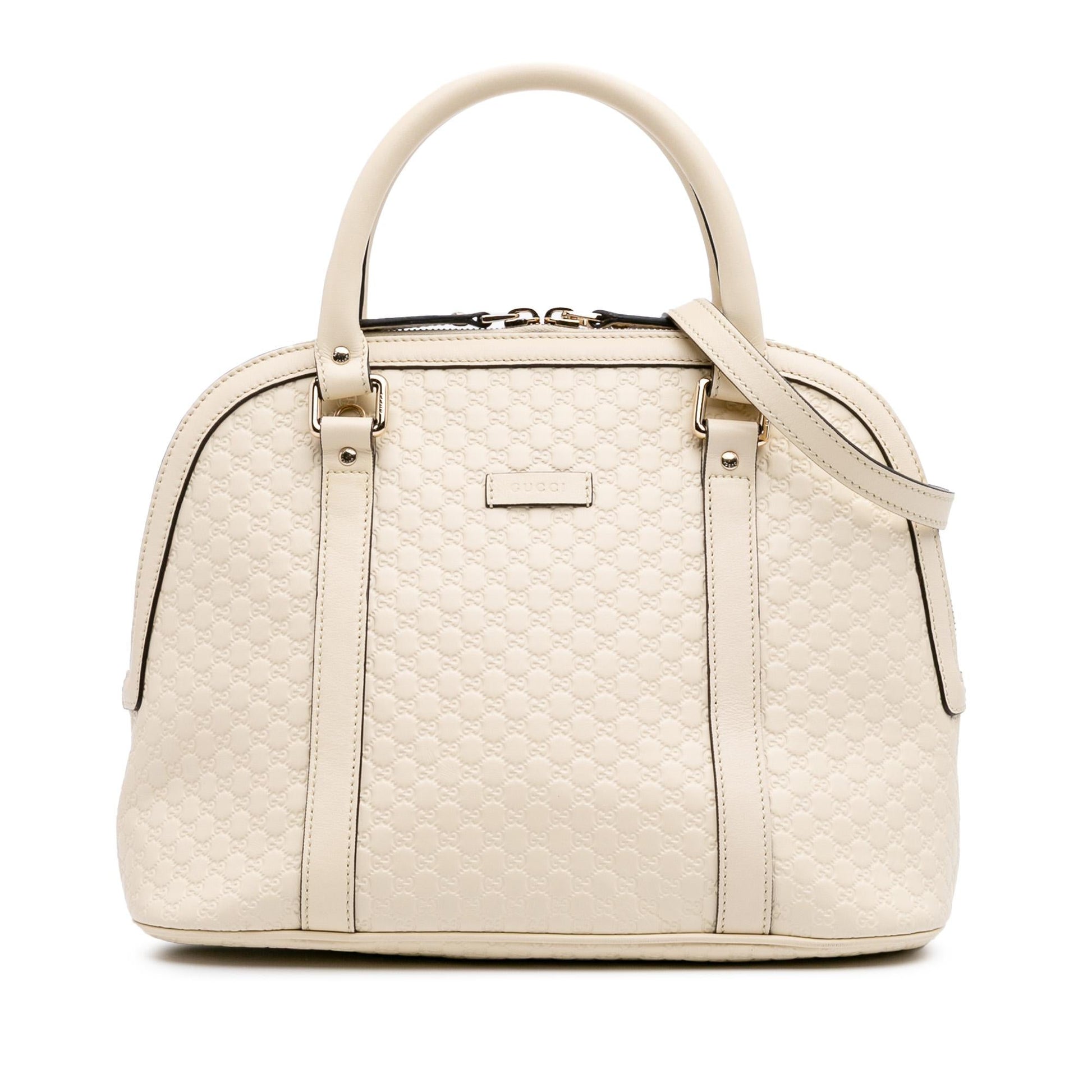 Gucci Microguccissima Dome Calf White Medium Satchel Bag