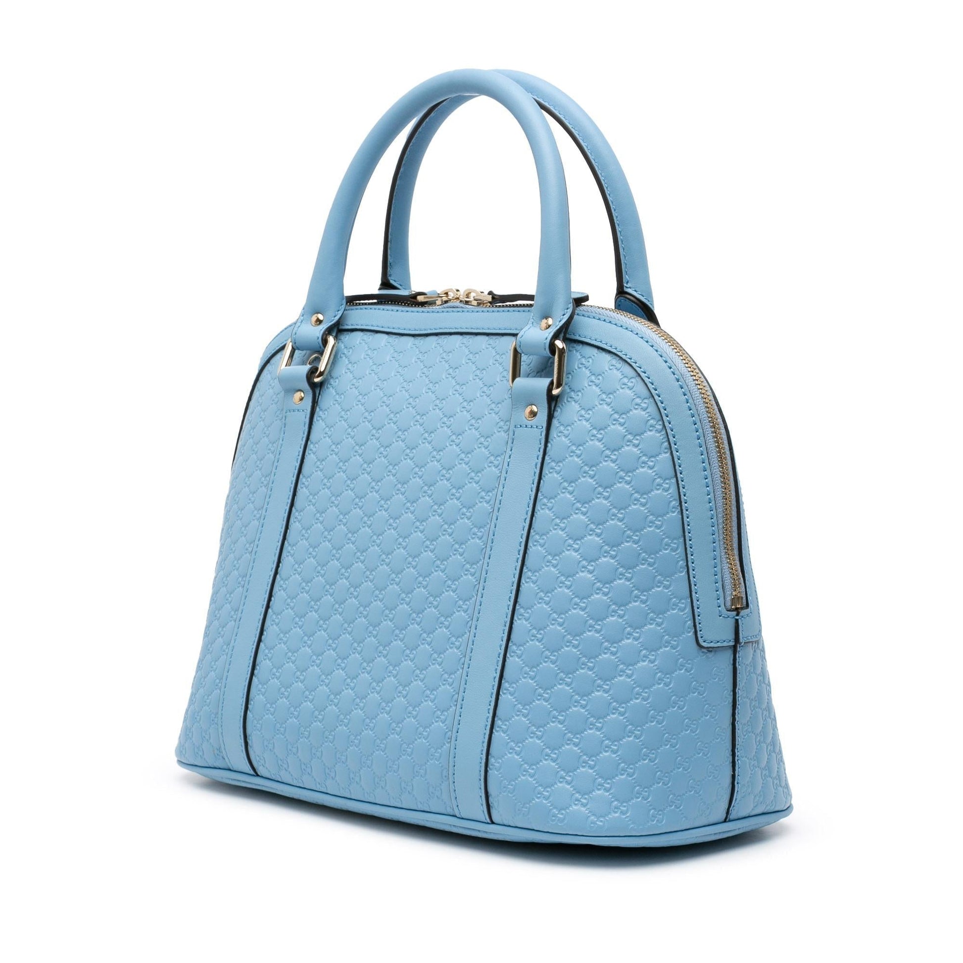 Gucci Microguccissima Dome Calf Blue Medium Satchel Bag