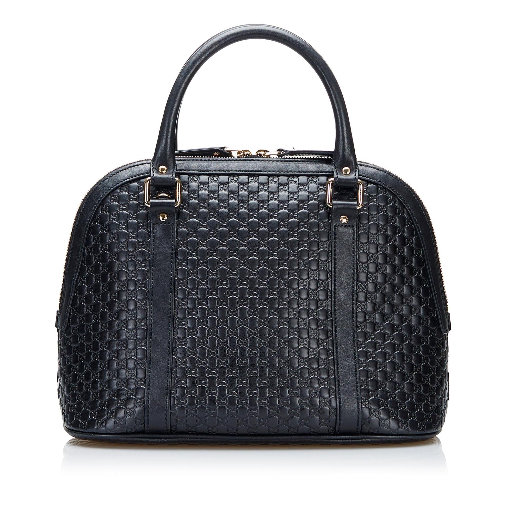 Gucci Microguccissima Dome SHG-7r4q0b Calf Black Medium Satchel Bag