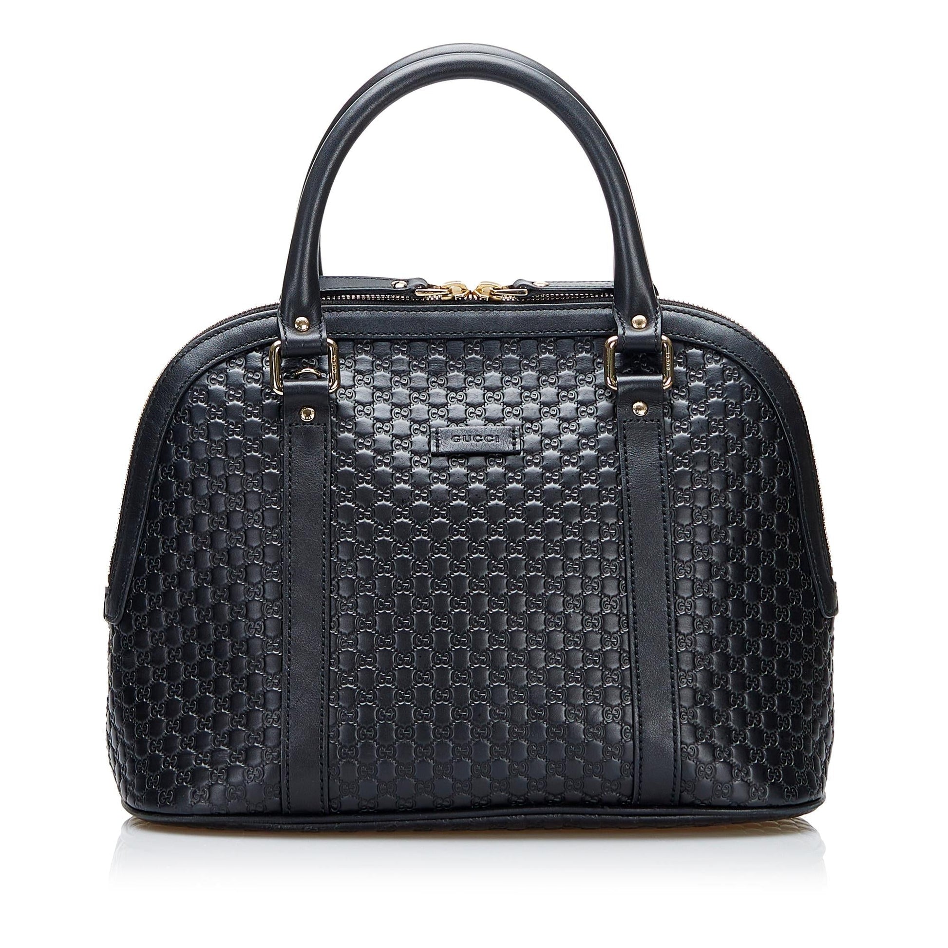 Gucci Microguccissima Dome SHG-7r4q0b Calf Black Medium Satchel Bag