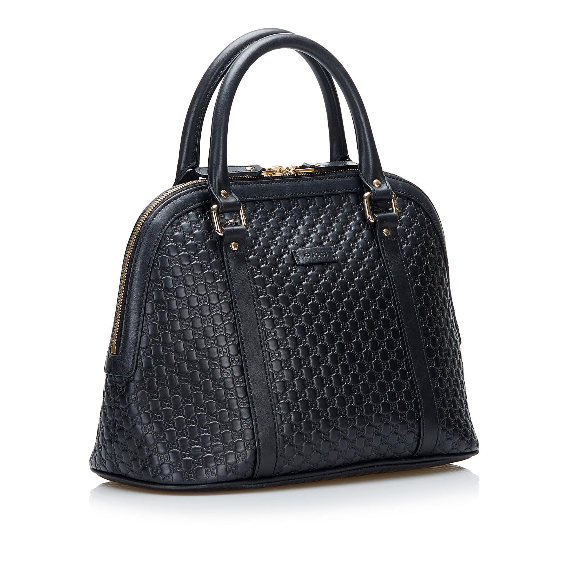 Gucci Microguccissima Dome SHG-7r4q0b Calf Black Medium Satchel Bag