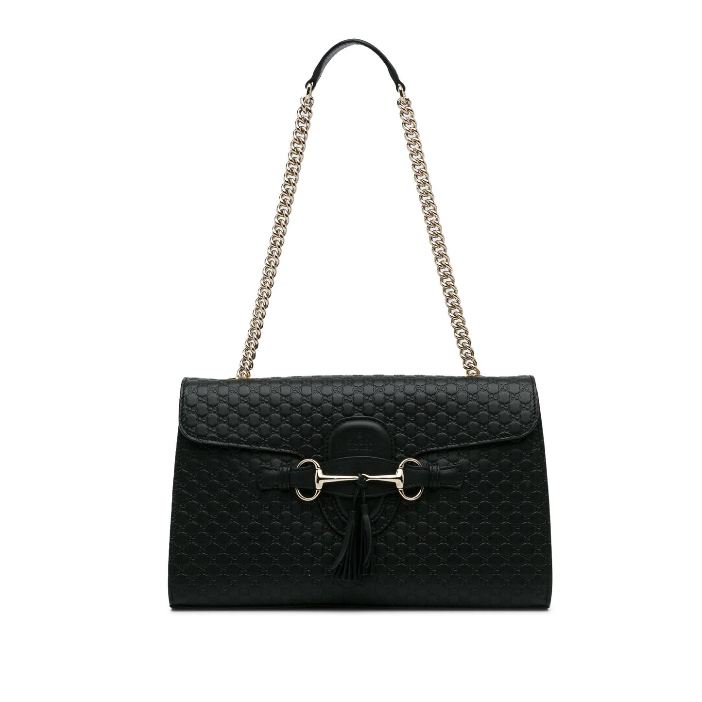 Gucci Microguccissima Emily SHG-l5AjPZ Calf Black Medium Shoulder Bag