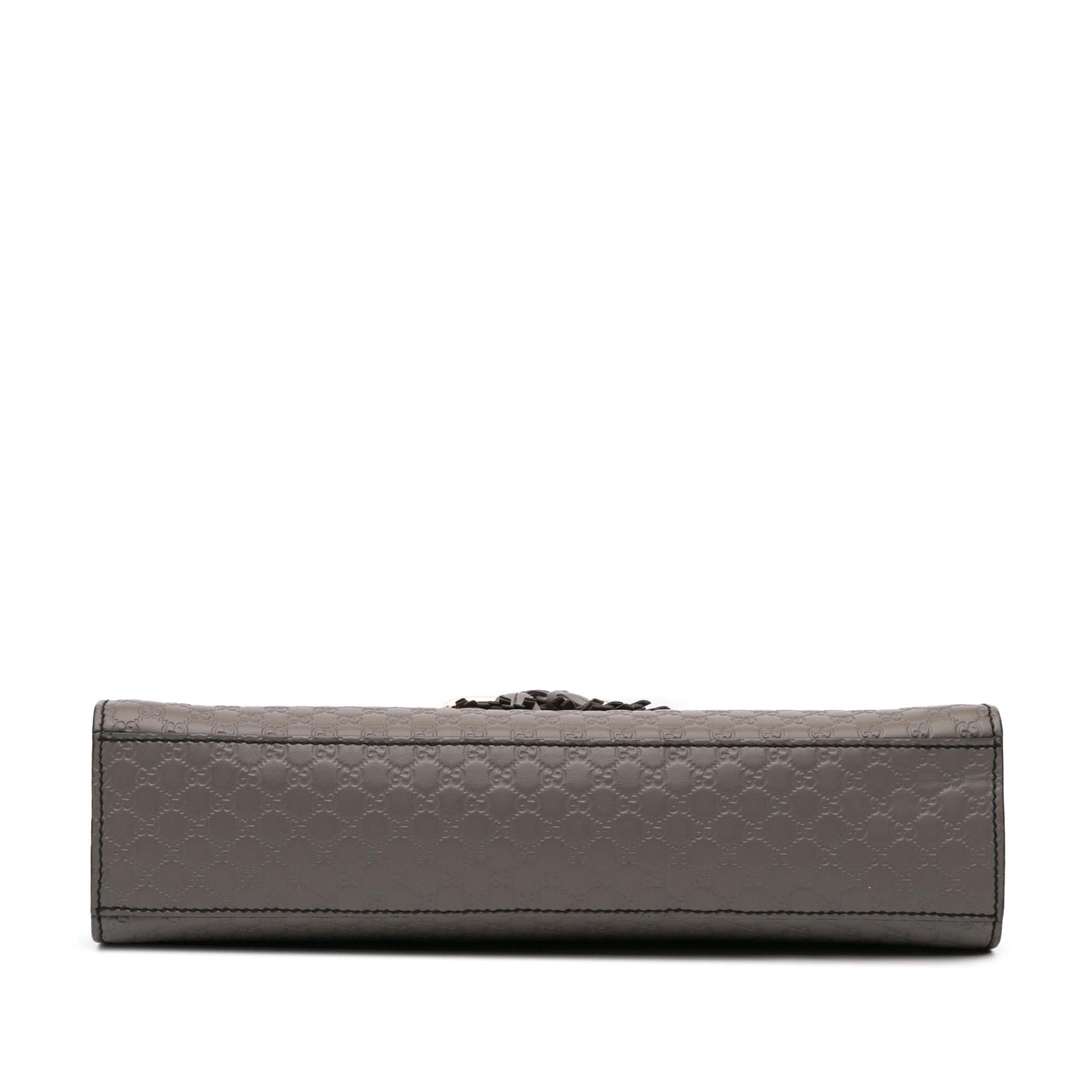 Gucci Microguccissima Emily Calf Grey Medium Shoulder Bag