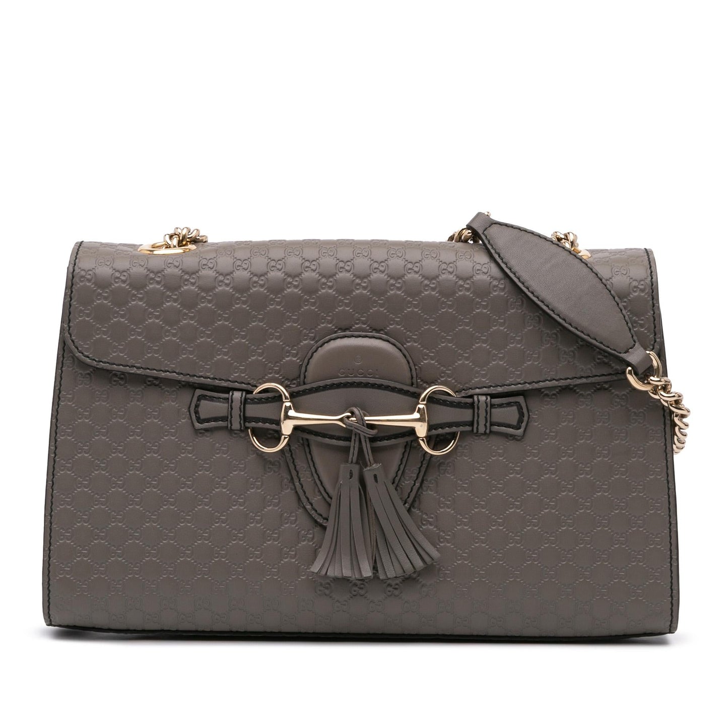 Gucci Microguccissima Emily Calf Grey Medium Shoulder Bag