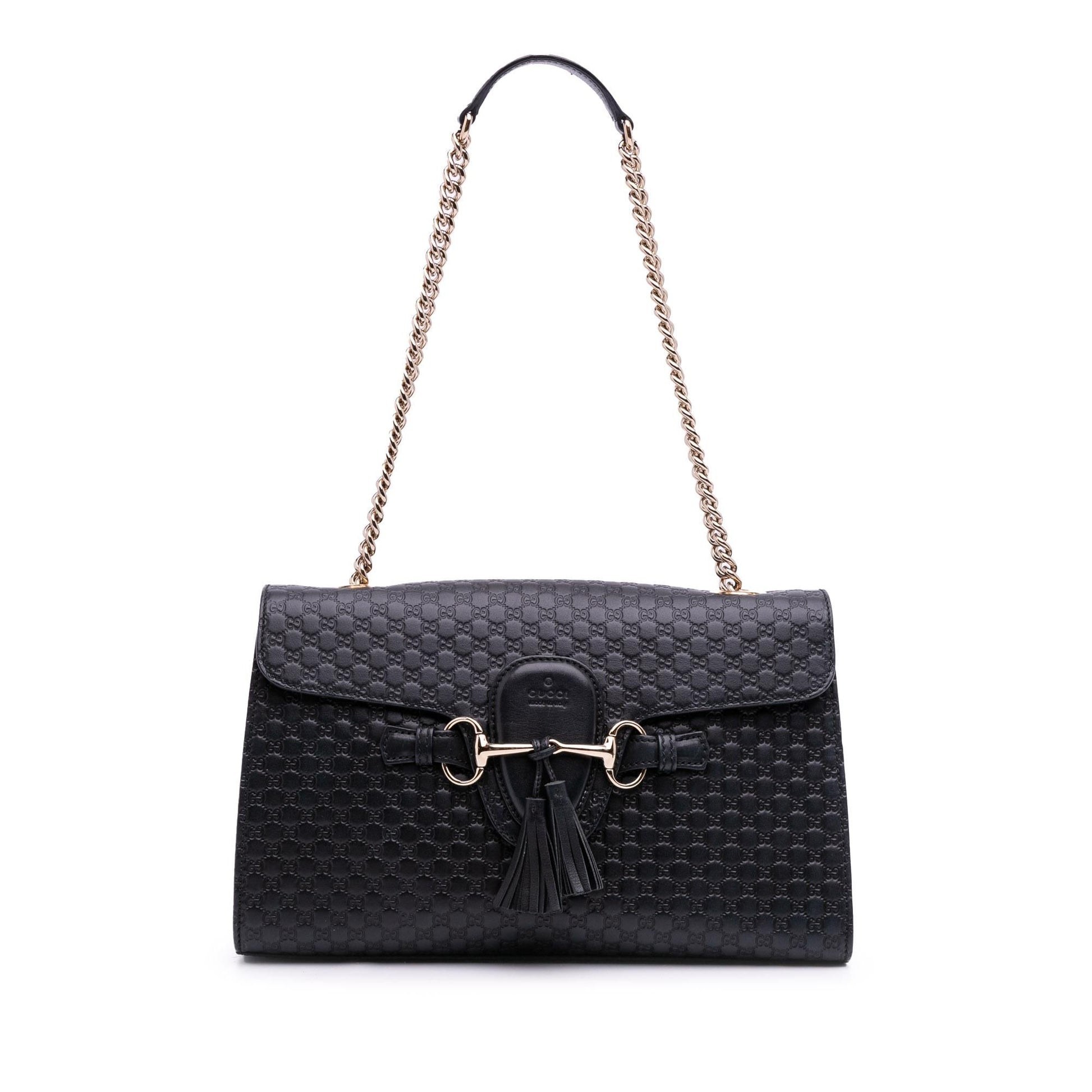 Gucci Microguccissima Emily Calf Black Medium Shoulder Bag