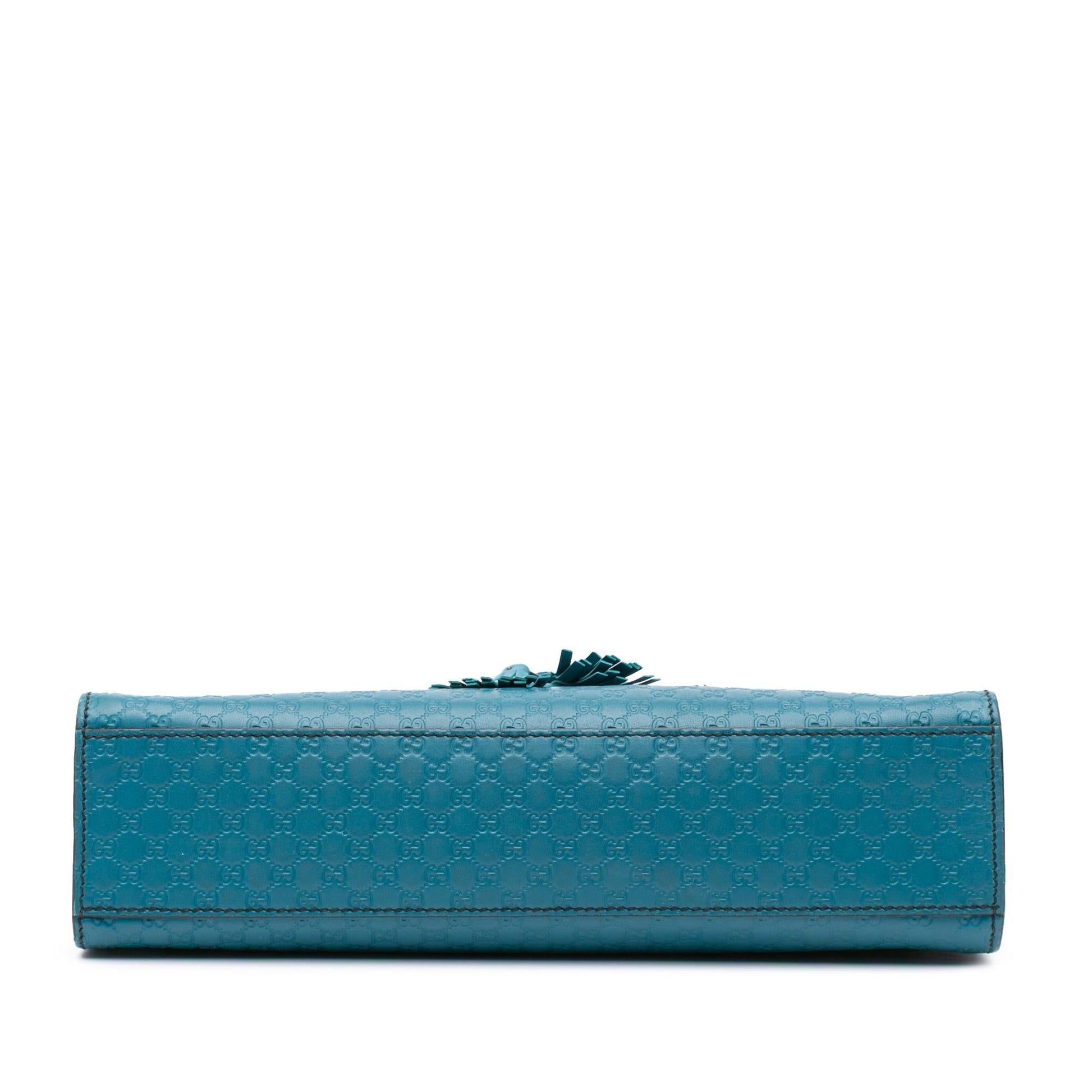 Gucci Microguccissima Emily Calf Blue Medium Shoulder Bag