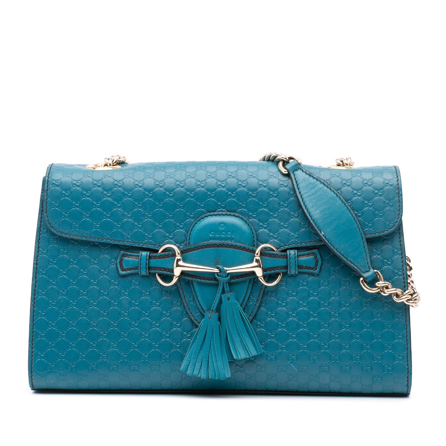 Gucci Microguccissima Emily Calf Blue Medium Shoulder Bag