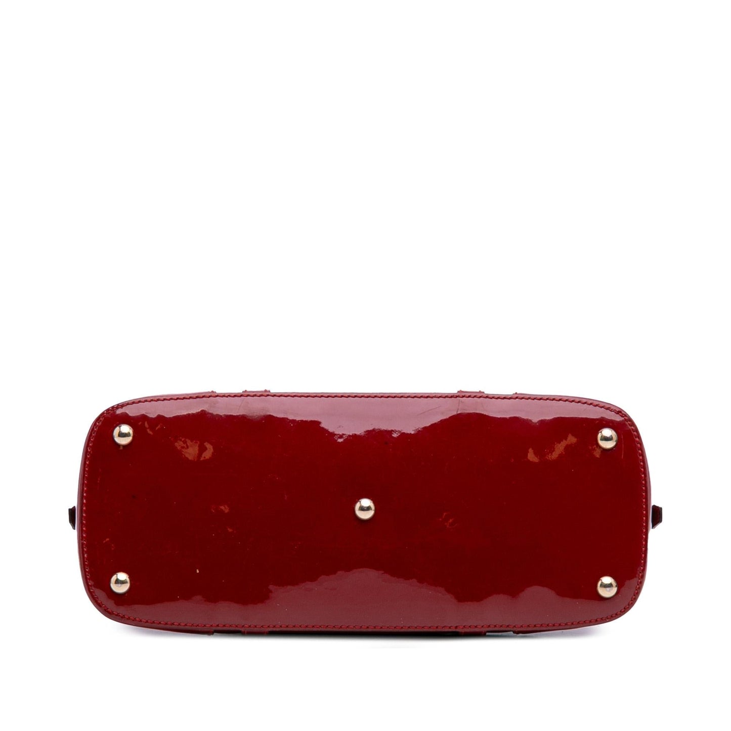 Gucci Microguccissima Nice Dome Leather Patent Red Medium Satchel Bag