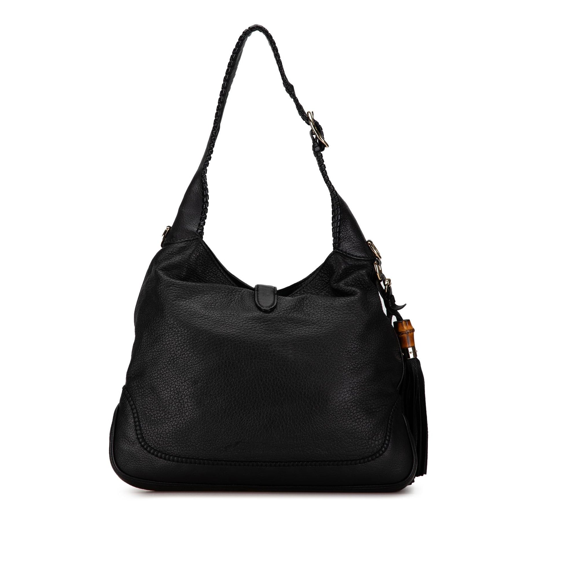 Gucci New Jackie SHG-DBikbj Calf Black Medium Satchel Bag