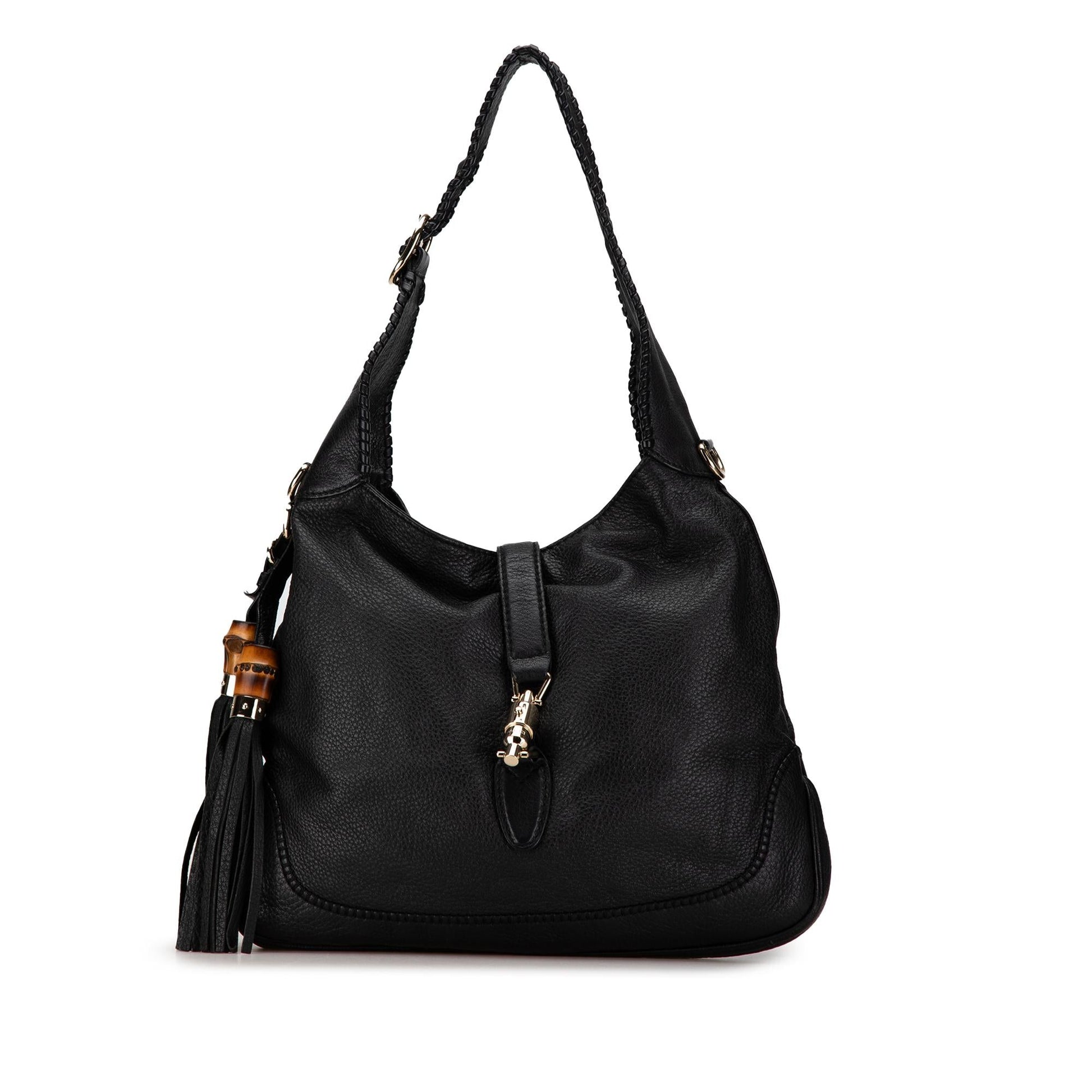 Gucci New Jackie SHG-DBikbj Calf Black Medium Satchel Bag