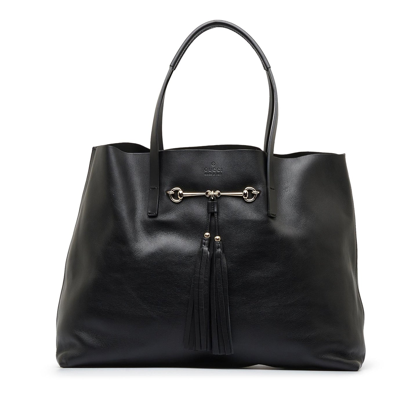 Gucci Park Avenue Horsebit SHG-lXyFYm Calf Black Medium Tote Bag