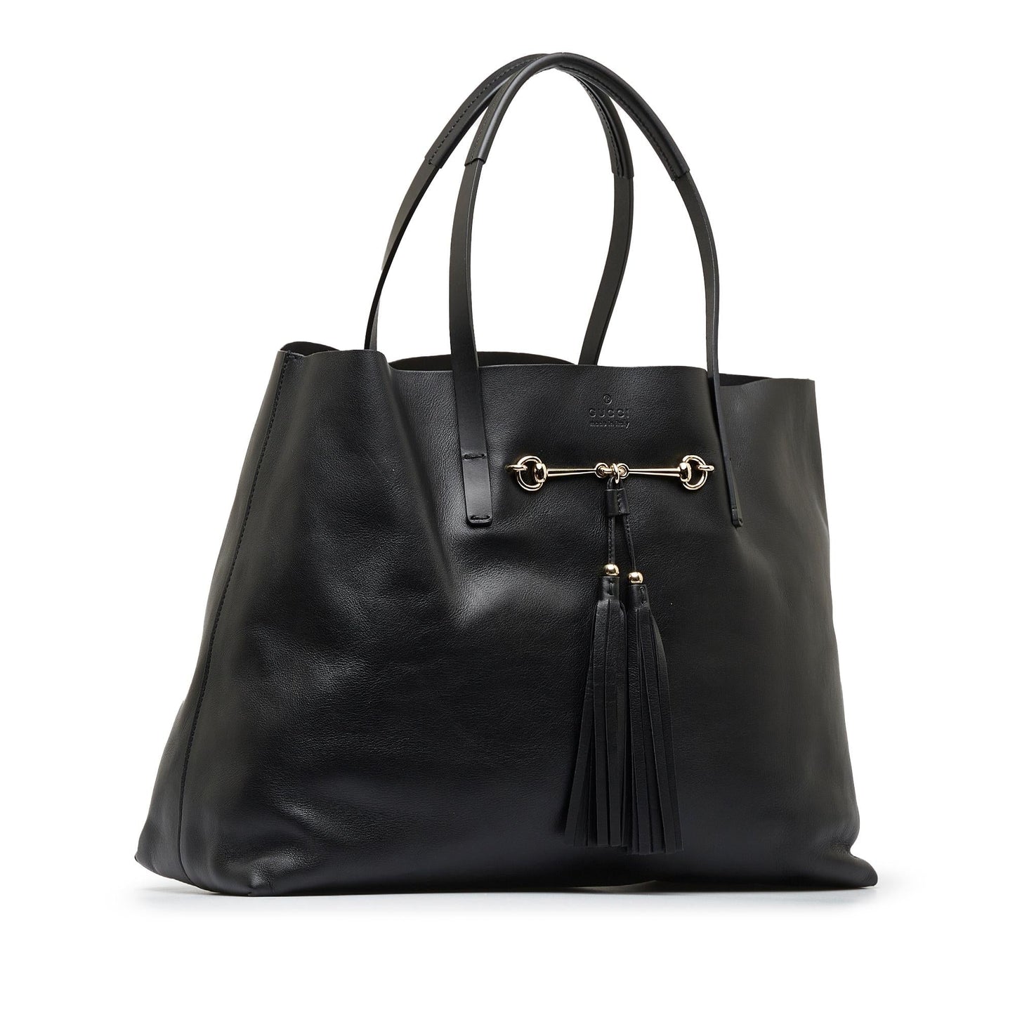 Gucci Park Avenue Horsebit SHG-lXyFYm Calf Black Medium Tote Bag
