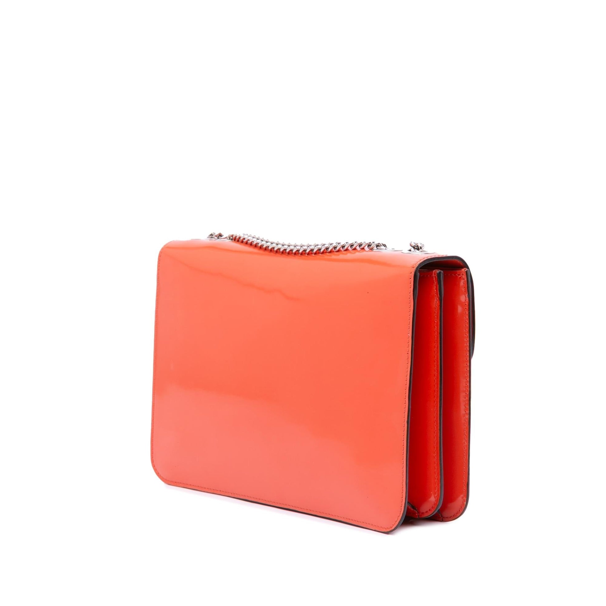 Gucci Dollar Interlocking G Leather Patent Orange Medium Crossbody Bag Crossbody 1