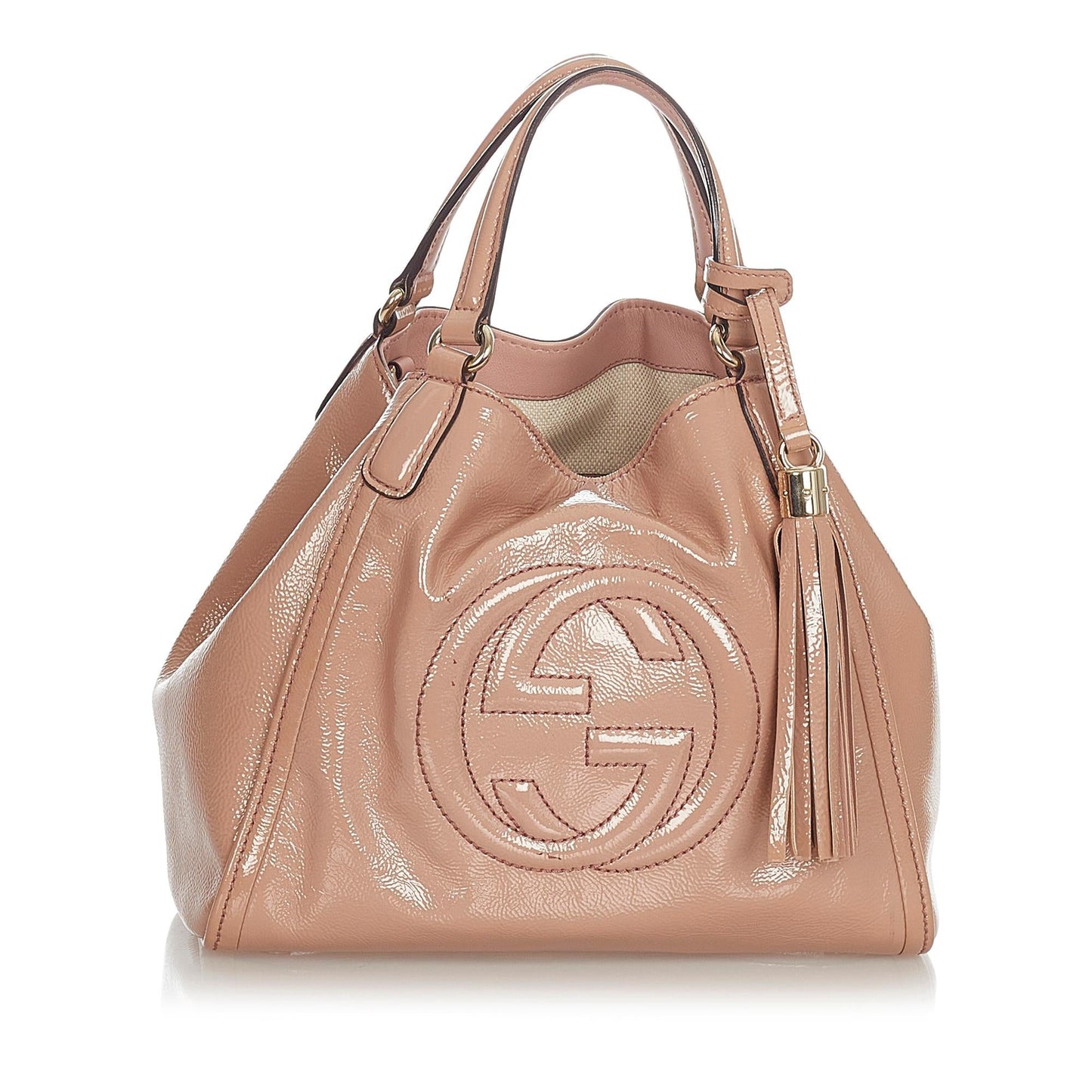 Gucci Soho Cellarius SHG-Pqws7K Leather Patent Brown Medium Satchel Bag