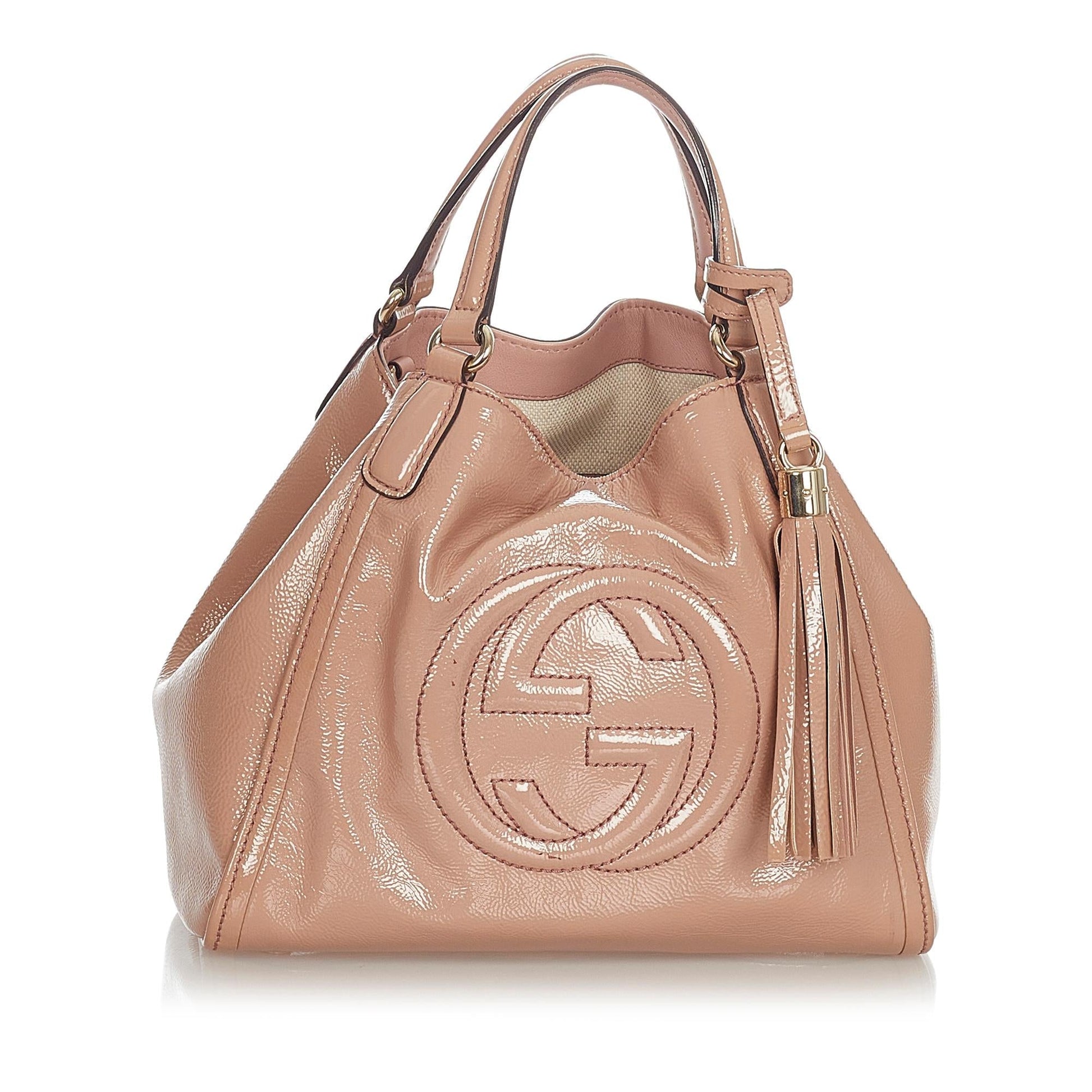 Gucci Soho Cellarius SHG-Pqws7K Leather Patent Brown Medium Satchel Bag