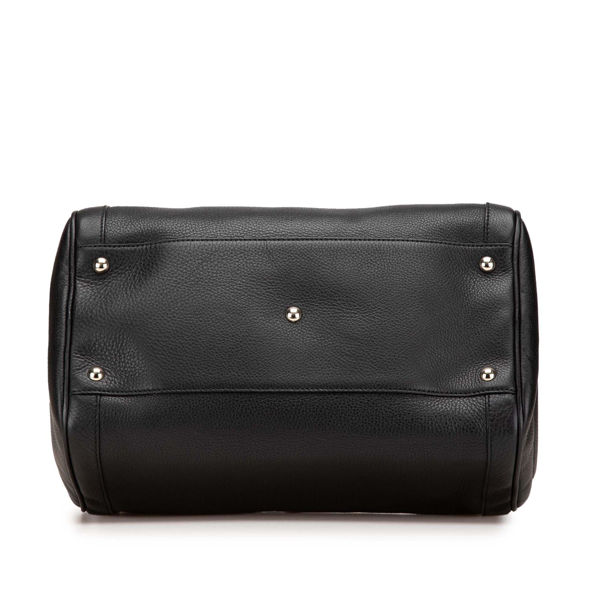 Gucci Pebbled Soho Boston Calf Calfskin Black Medium Satchel Bag Boston Bag