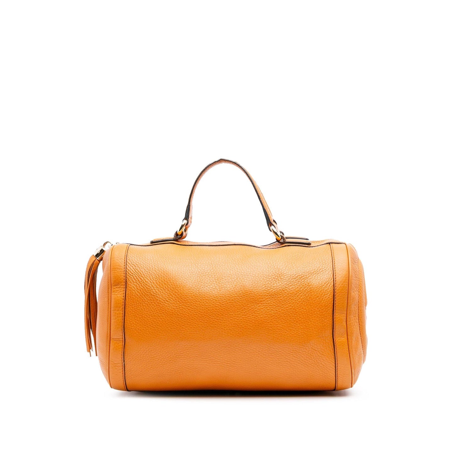 Gucci Pebbled Soho Boston Calf Calfskin Orange Medium Satchel Bag