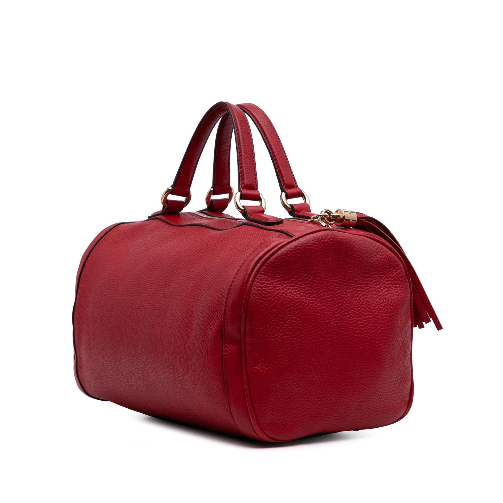Gucci Pebbled Soho Boston Calf Calfskin Red Medium Satchel Bag