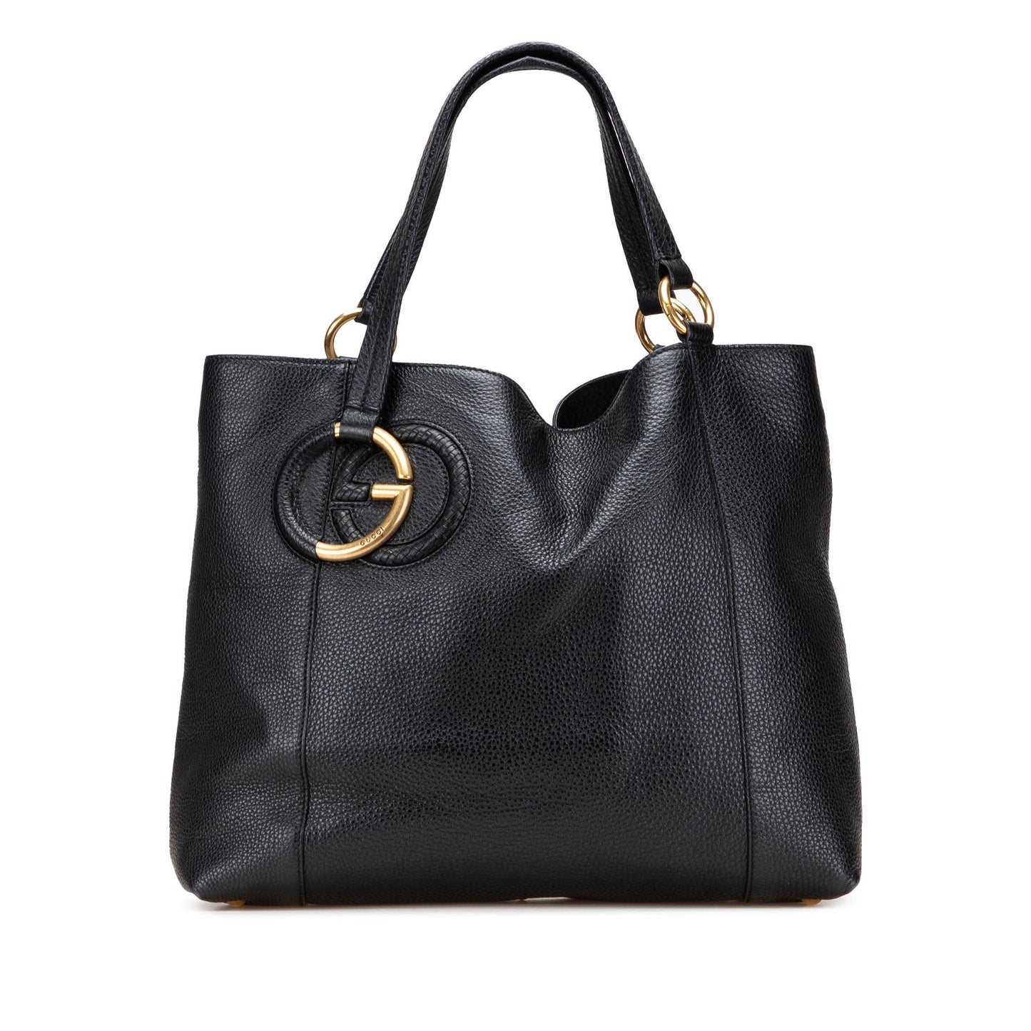 Gucci Pebbled Twill Calf Calfskin Black Medium Tote Bag
