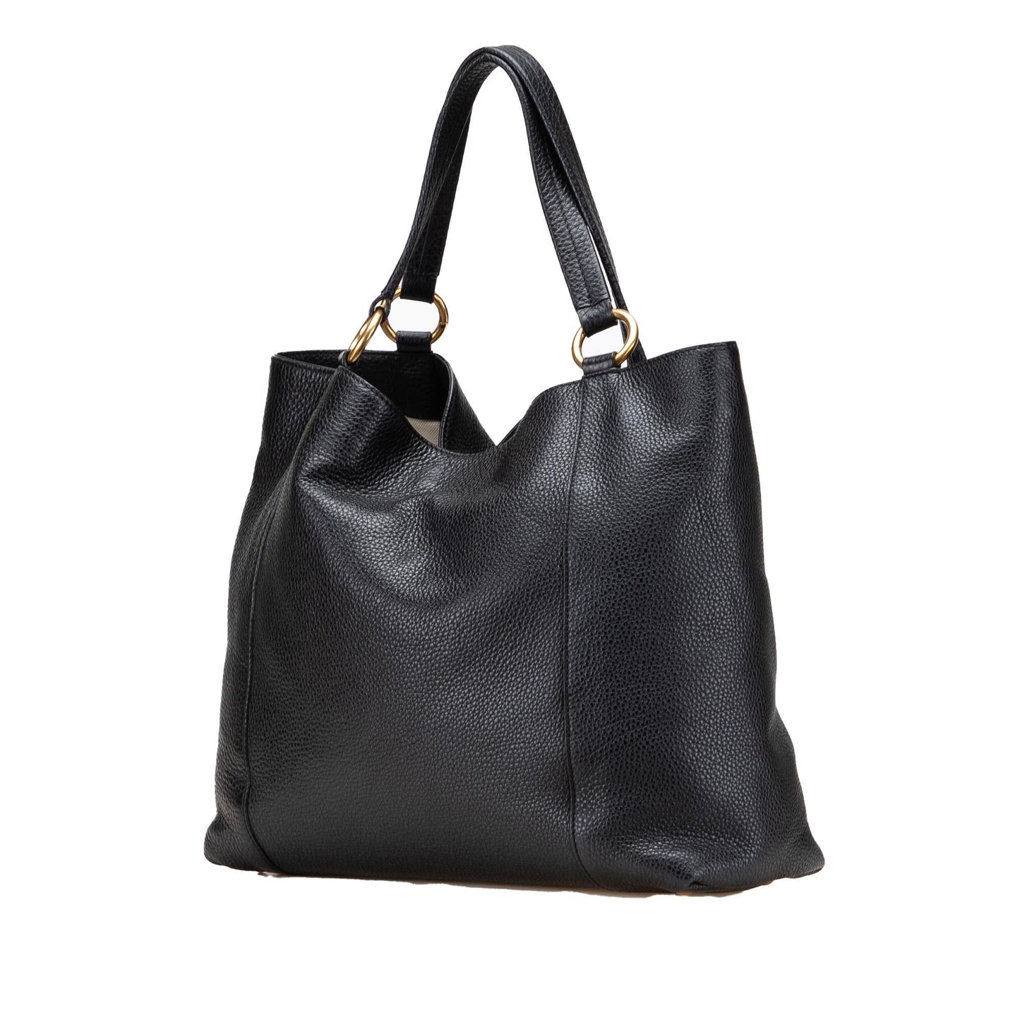 Gucci Pebbled Twill Calf Calfskin Black Medium Tote Bag Tote 2