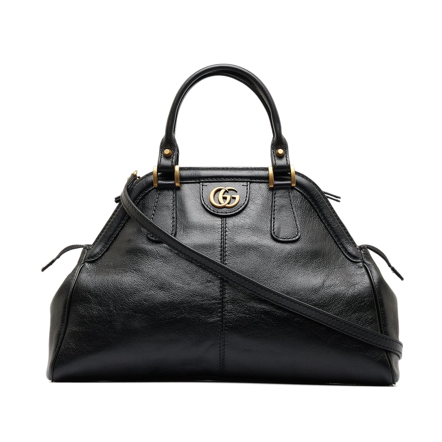 Gucci Re Belle SHG-PSIib9 Calf Black Medium Top Handle Satchel Bag