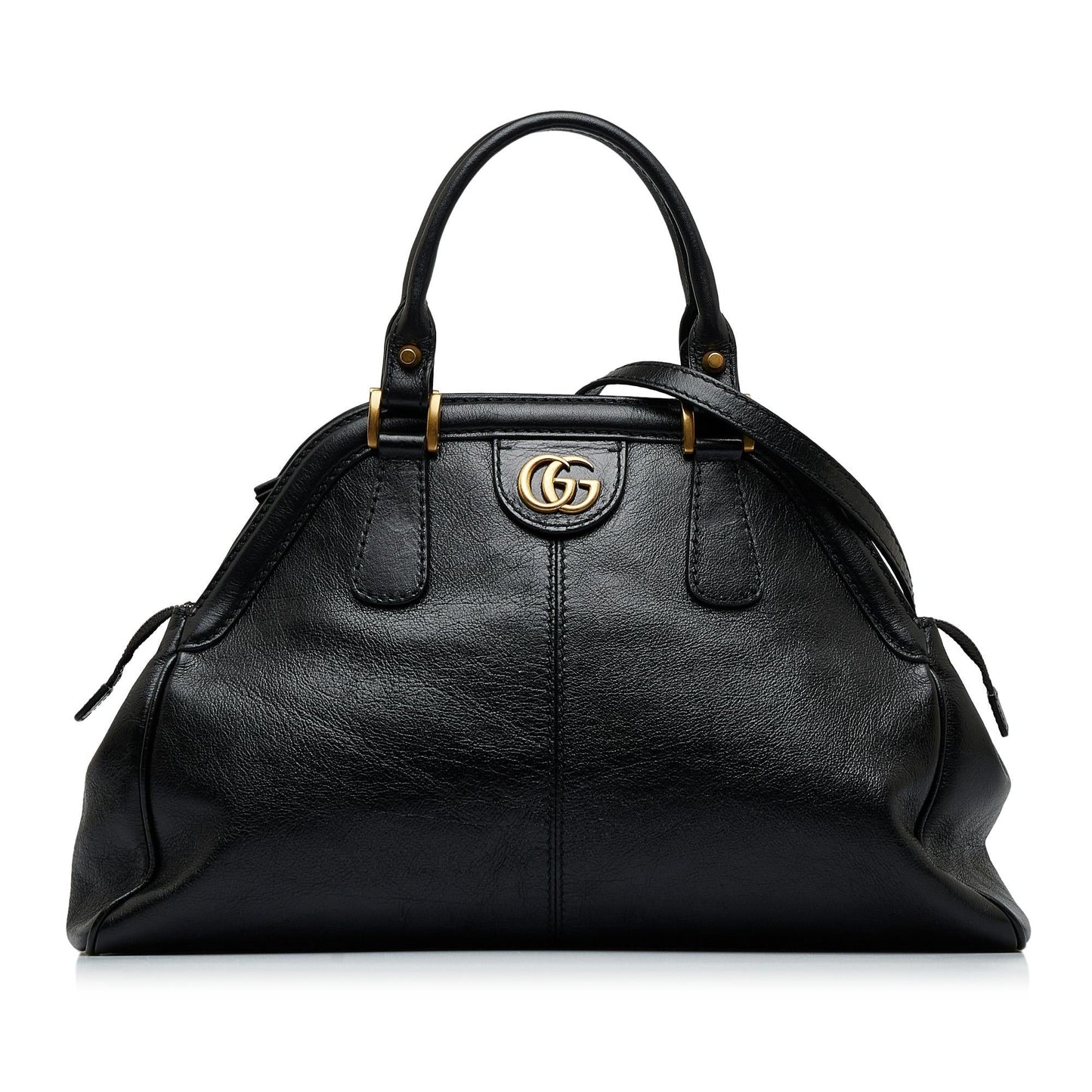 Gucci Re Belle SHG-08YToz Calf Black Medium Top Handle Satchel Bag
