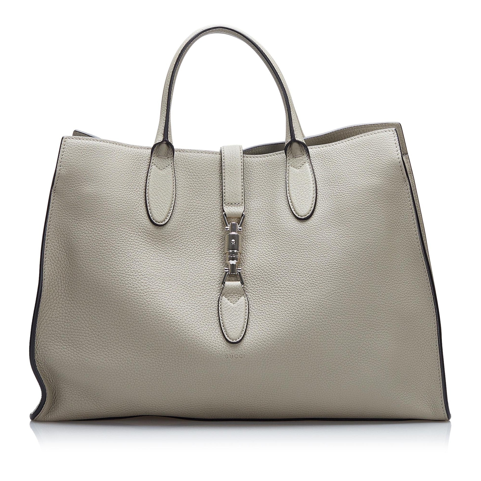 Gucci Soft Jackie SHG-QxnXkM Calf Grey Medium Tote Bag